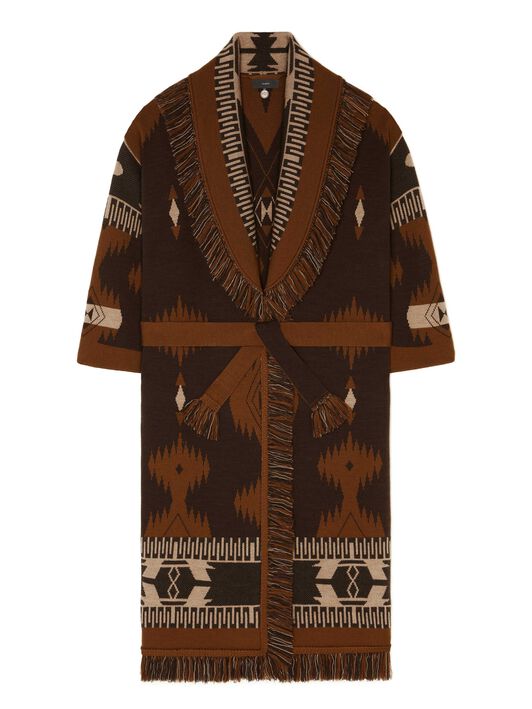 Alanui Icon Jacquard Coat Coffee-Dakar LWHQ003E24KNI002