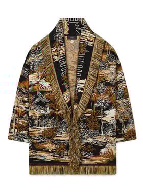 Alanui Lost In The Blue Cardigan Black-Multicolor LWHB064R26KNI021