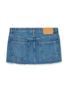 Alanui Golden Dusk Denim Mini Skirt Medium Wash Denim