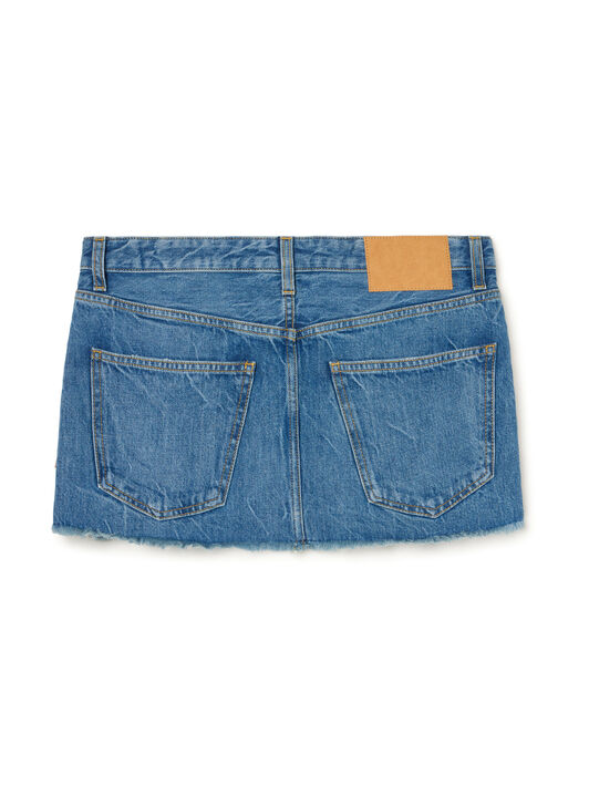 Alanui Golden Dusk Denim Mini Skirt Medium Wash Denim LWYF003R26DEN001 Alanui Golden Dusk Denim Mini Skirt Medium Wash Denim LWYF003R26DEN001