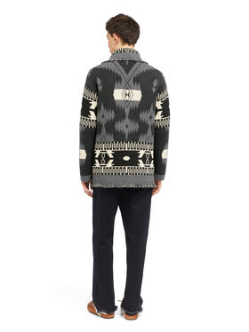 Alanui Icon Jacquard Cardigan Charcoal-Ardesia