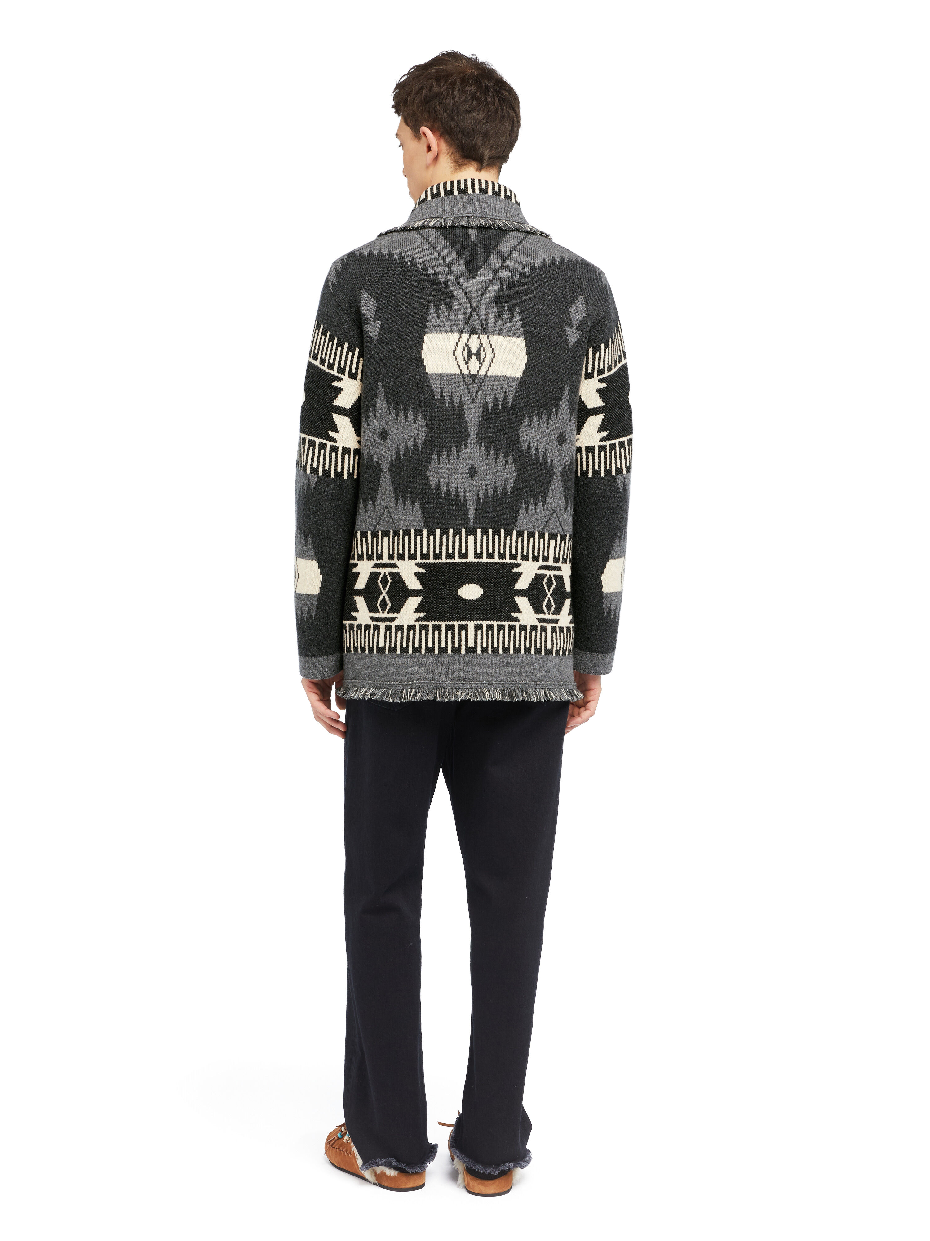 Alanui Icon Jacquard Cardigan Charcoal-Ardesia LMHB038E25KNI001