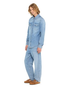 Alanui Light Wash Denim Shirt Light Wash Blue Denim