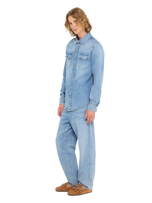 Alanui Light Wash Denim Shirt Light Wash Blue Denim LMYD007R26DEN004