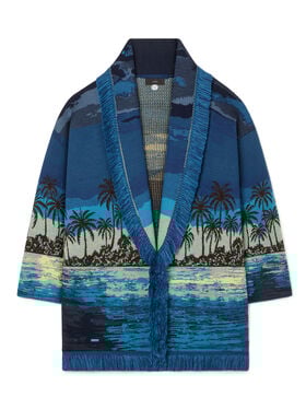 Alanui Lost In The Blue Cardigan Deep Blue-Multicolor LWHB064R26KNI020