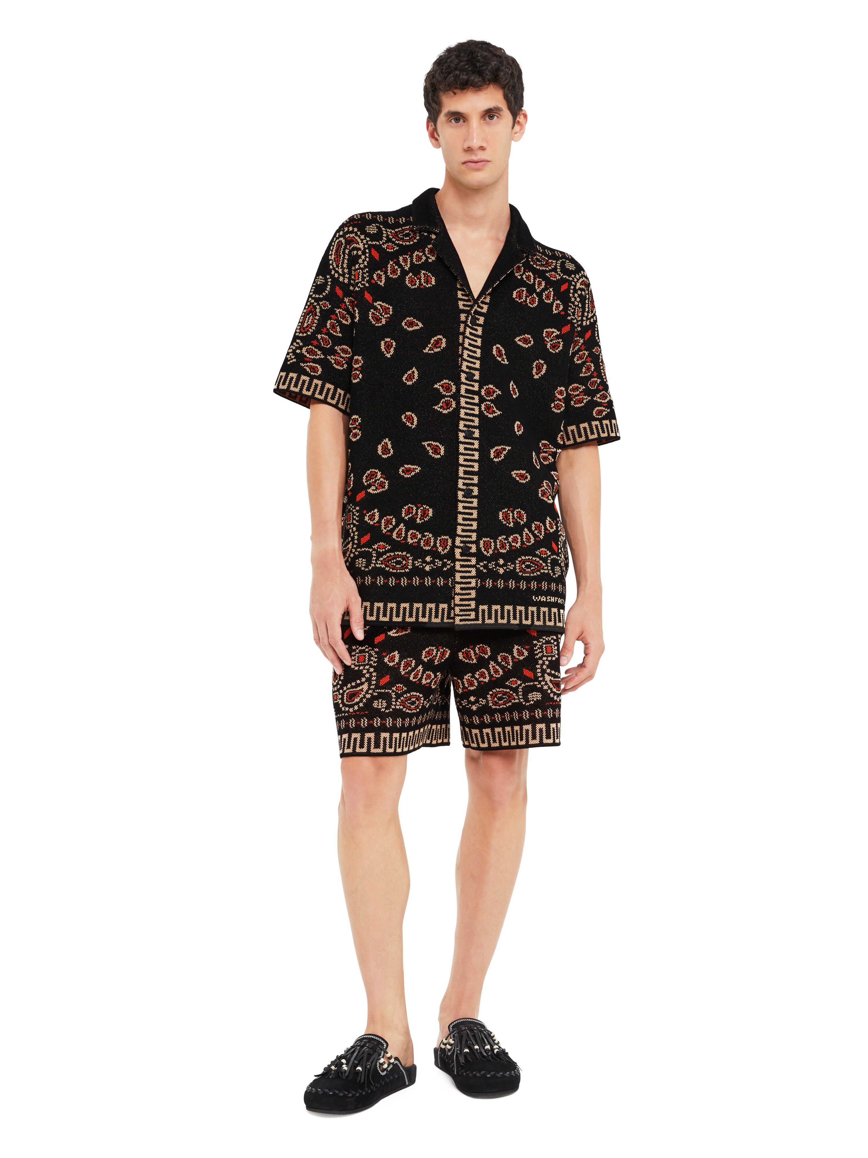 Alanui Cotton Piquet Bandana Bermuda Black-Furnace LMHM003R25KNI001