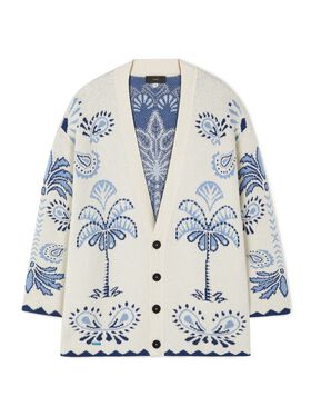 Alanui Wild Wonder Foulard Cardigan Sage LMEH001R25FAB001