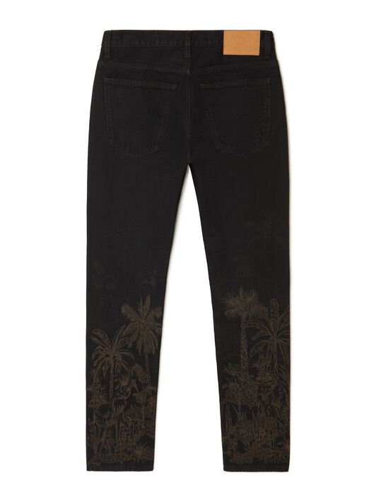 Alanui Jungle Toile De Jouy Denim Pants Black-Almond LWYA019R25DEN002