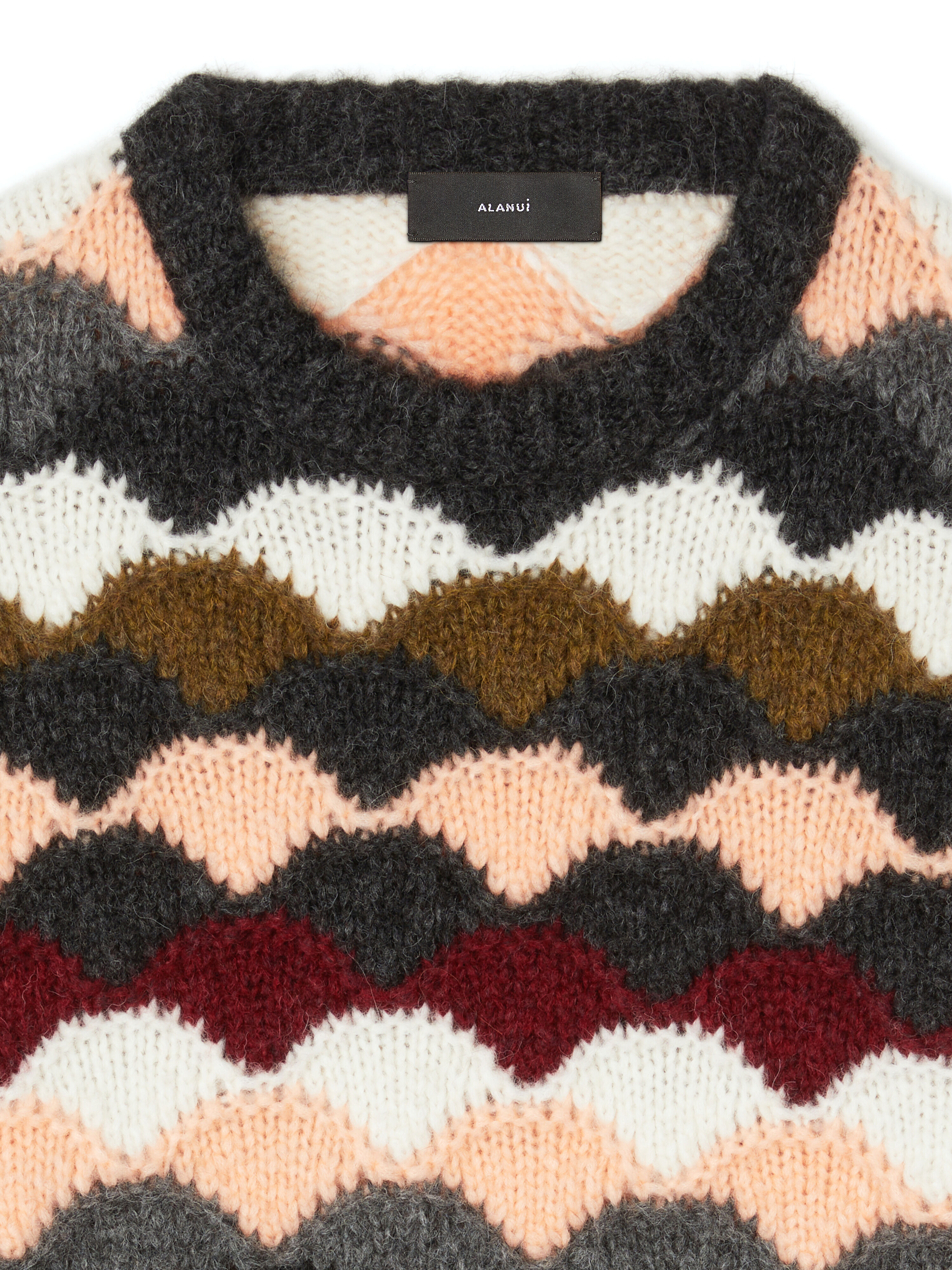 Alanui Shattered Stripes Sweater Olive-Multicolor LWHE07BE25KNI001
