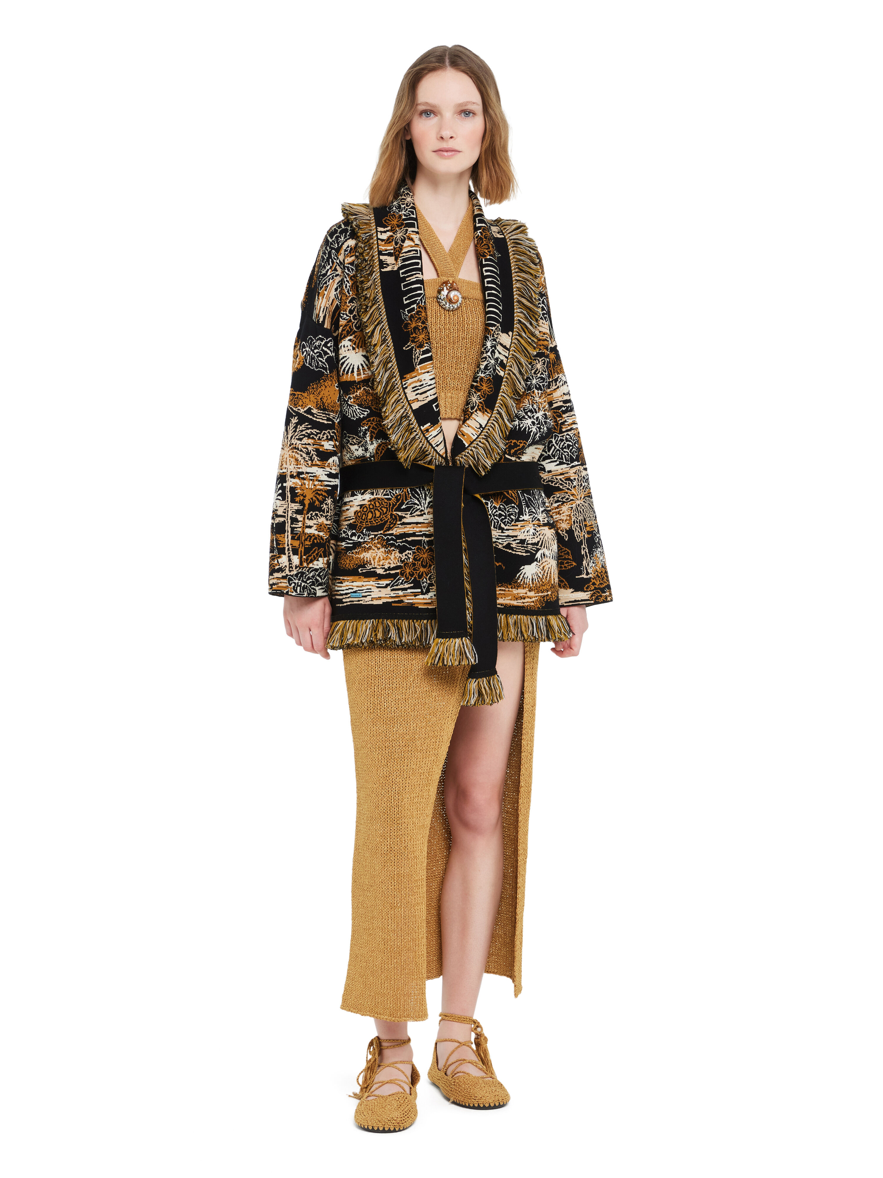 Alanui Lost In The Blue Cardigan Black-Multicolor LWHB064R26KNI021