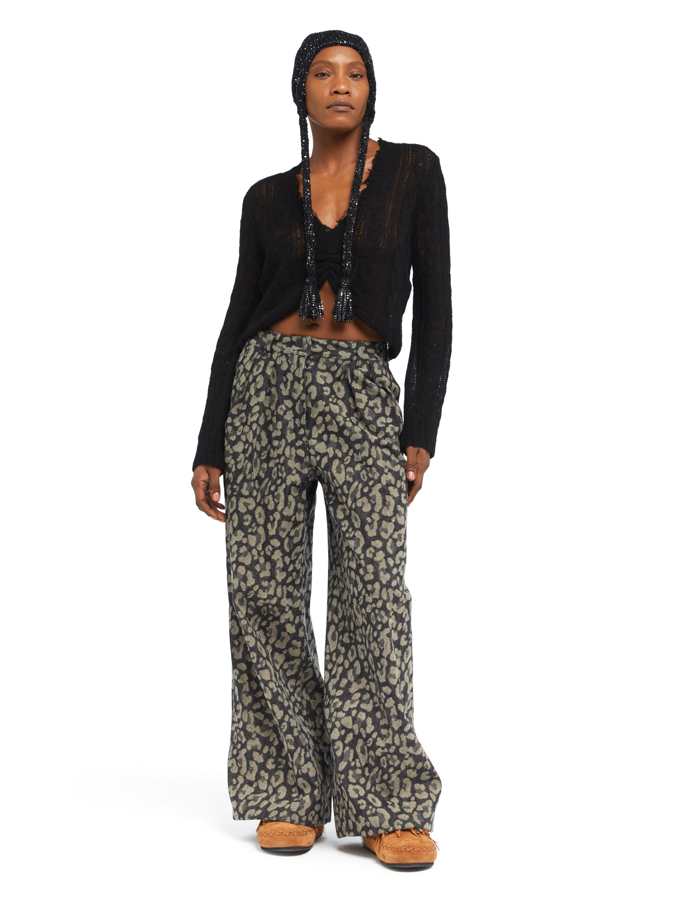 Alanui Desert Drift V Neck Black LWHD001E25KNI001
