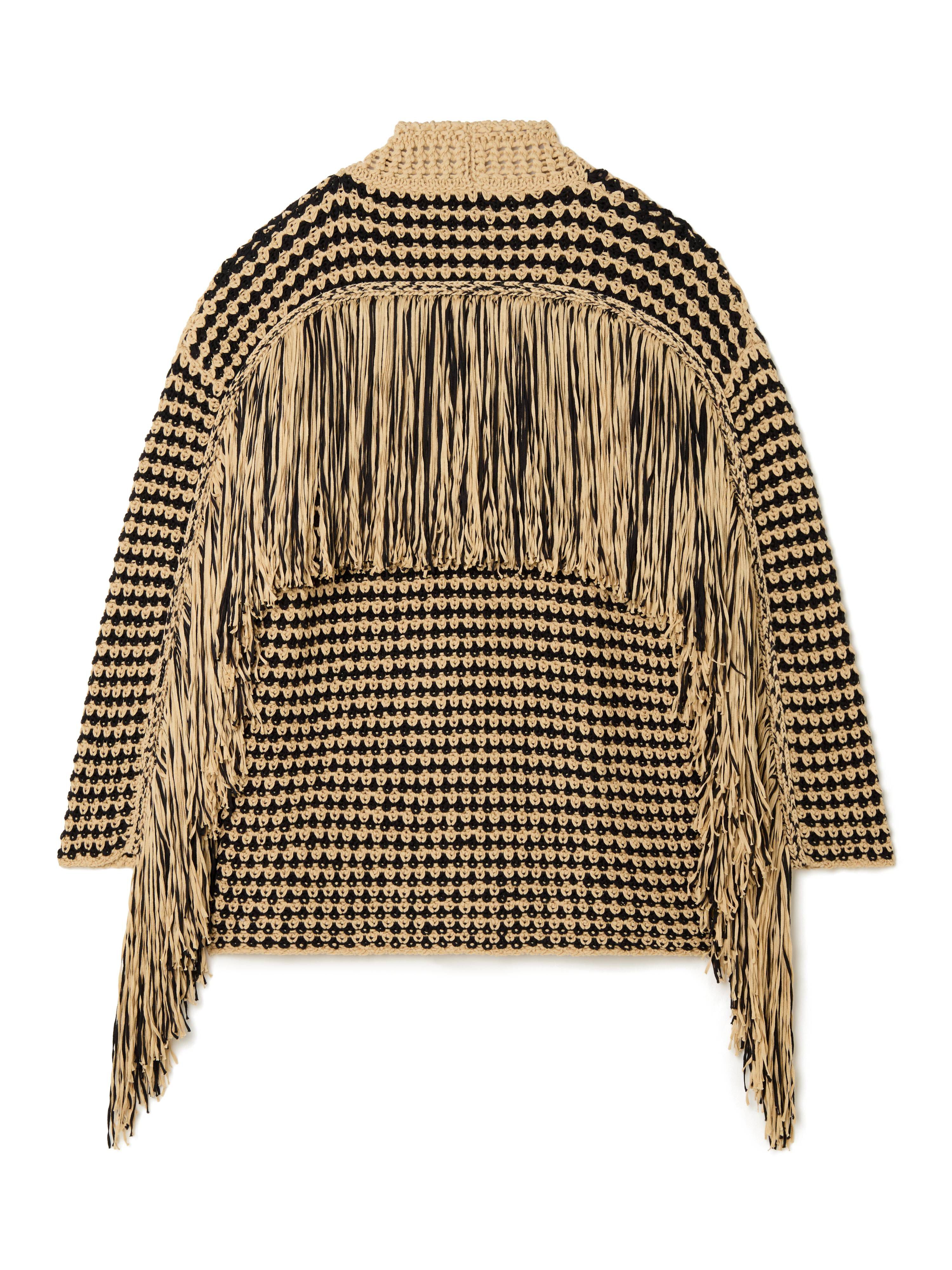 Alanui Tropical Shadow Cardigan Sand-Black LWHB081R25KNI001