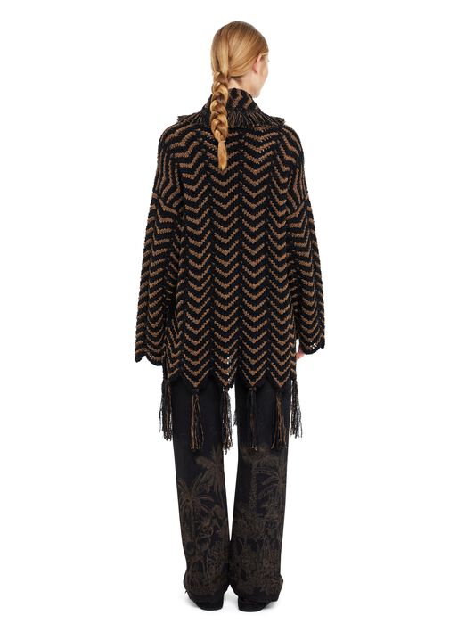Alanui Shady Beach Cardigan Black-Pecan LWHB064R25KNI006