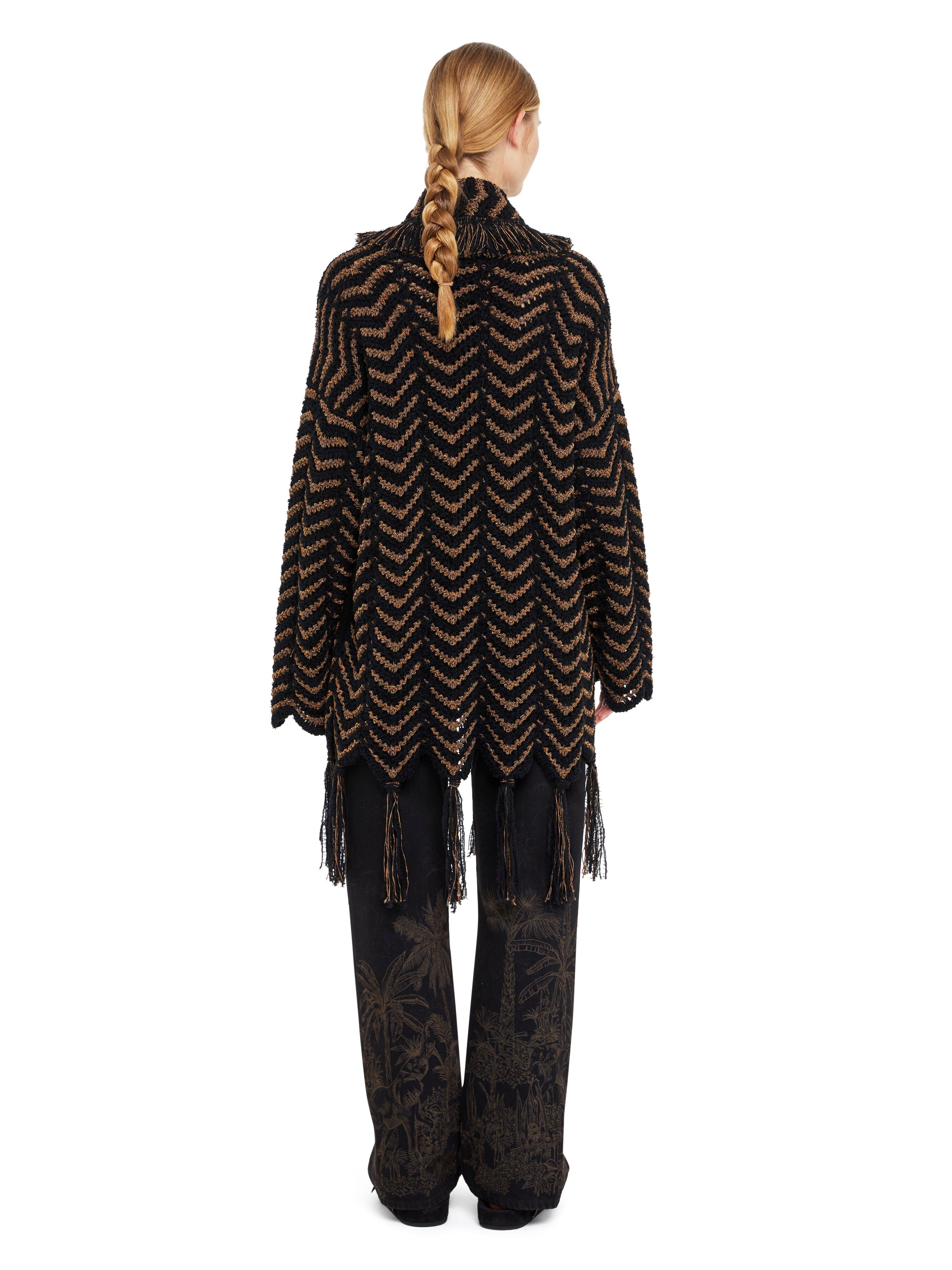 Alanui Shady Beach Cardigan Black-Pecan LWHB064R25KNI006