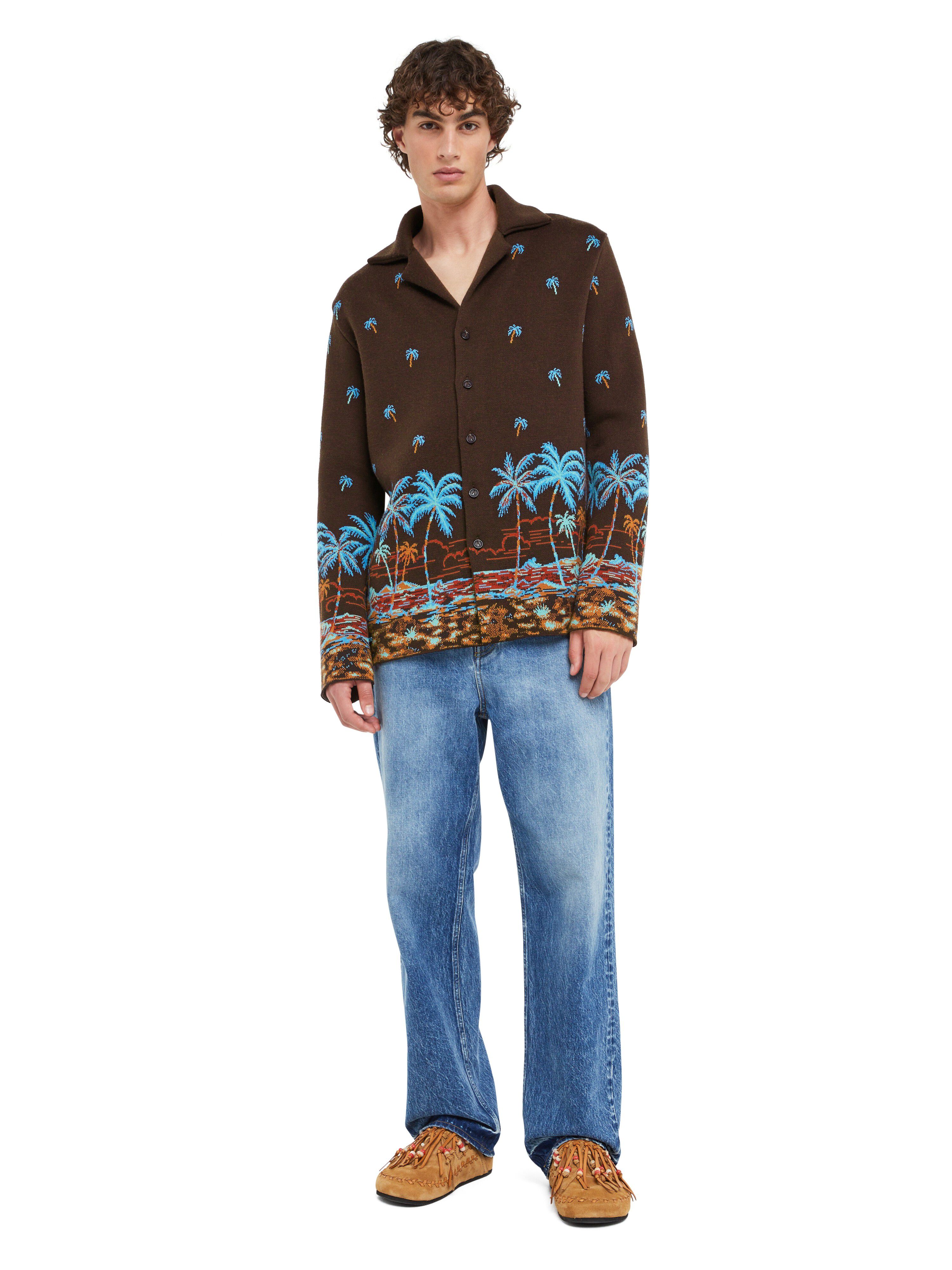 Alanui The Tale Of Hawaiian Shirt Coffee-Linseed LMHY004R25KNI001