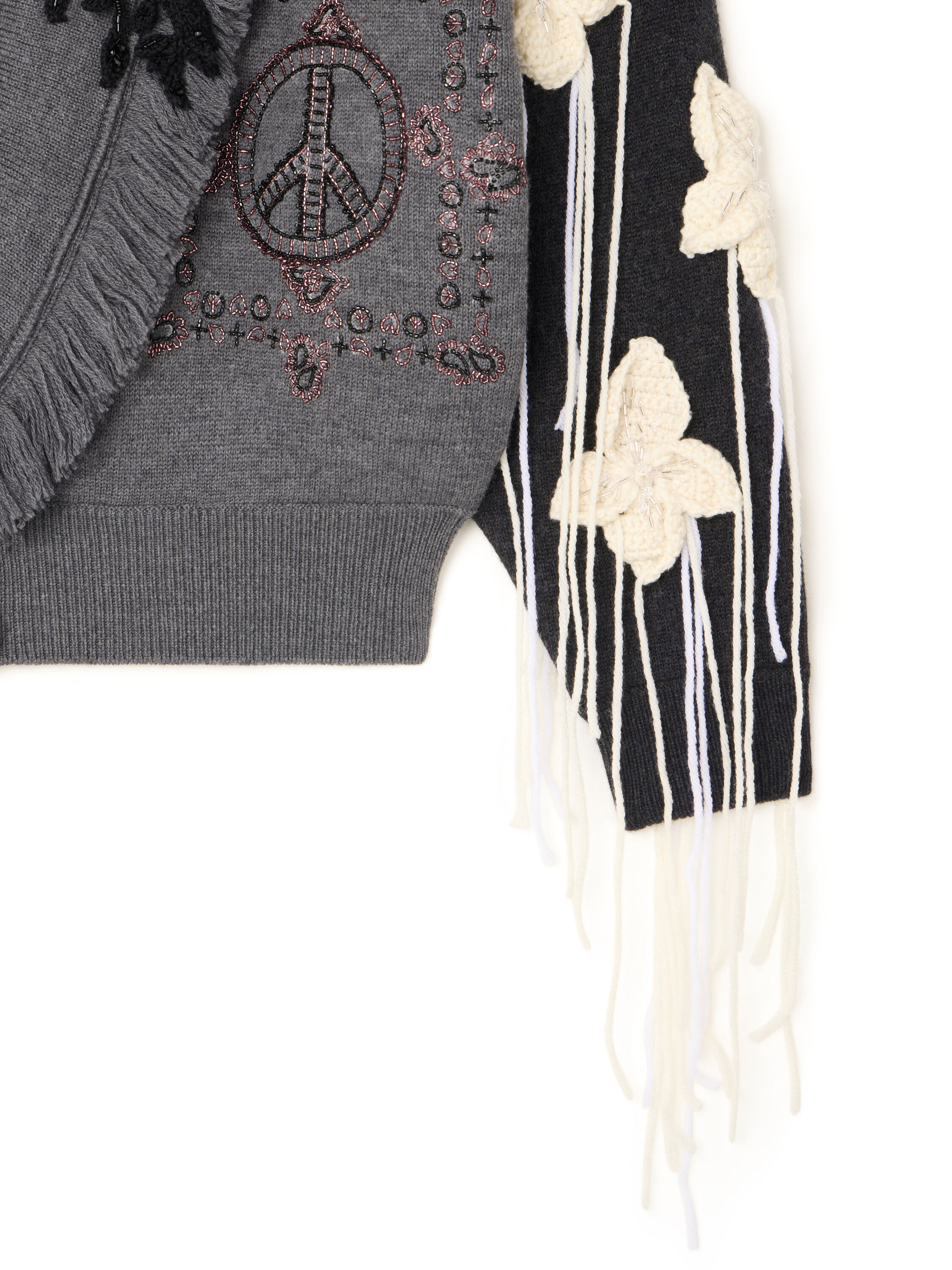 Alanui Midnight In Manhattan Cardi-Bomber Charcoal LWHB026E25KNI003