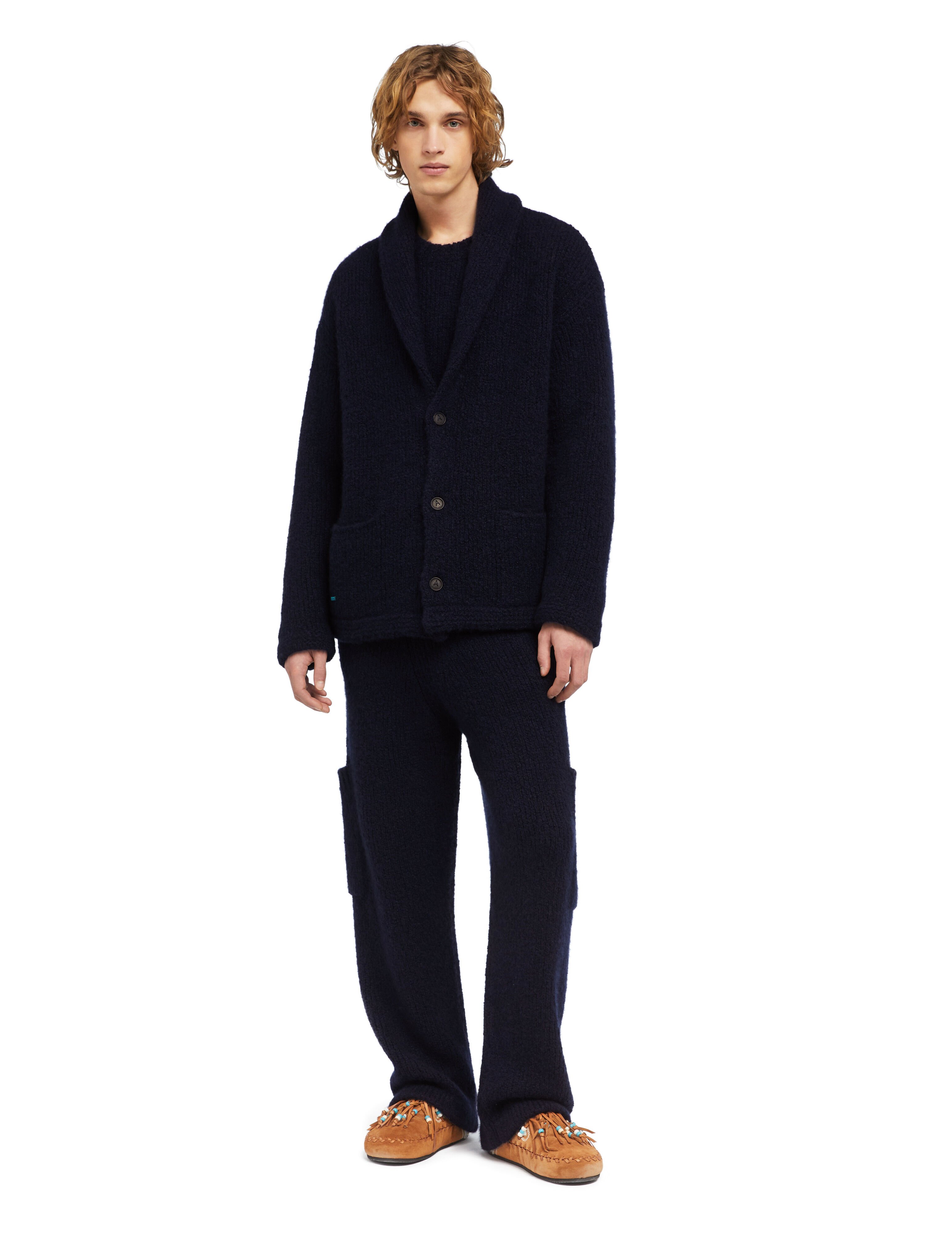 Alanui Alanui Finest Cardigan Midnight Blue LMHB037E25KNI001
