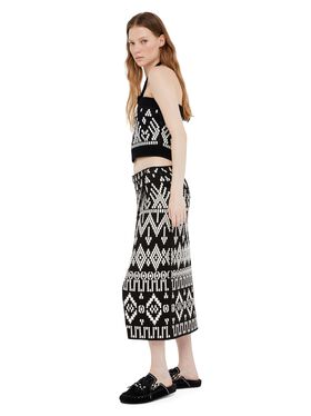 Alanui Jungle Beat Skirt Black-White LWHL02DR25KNI001