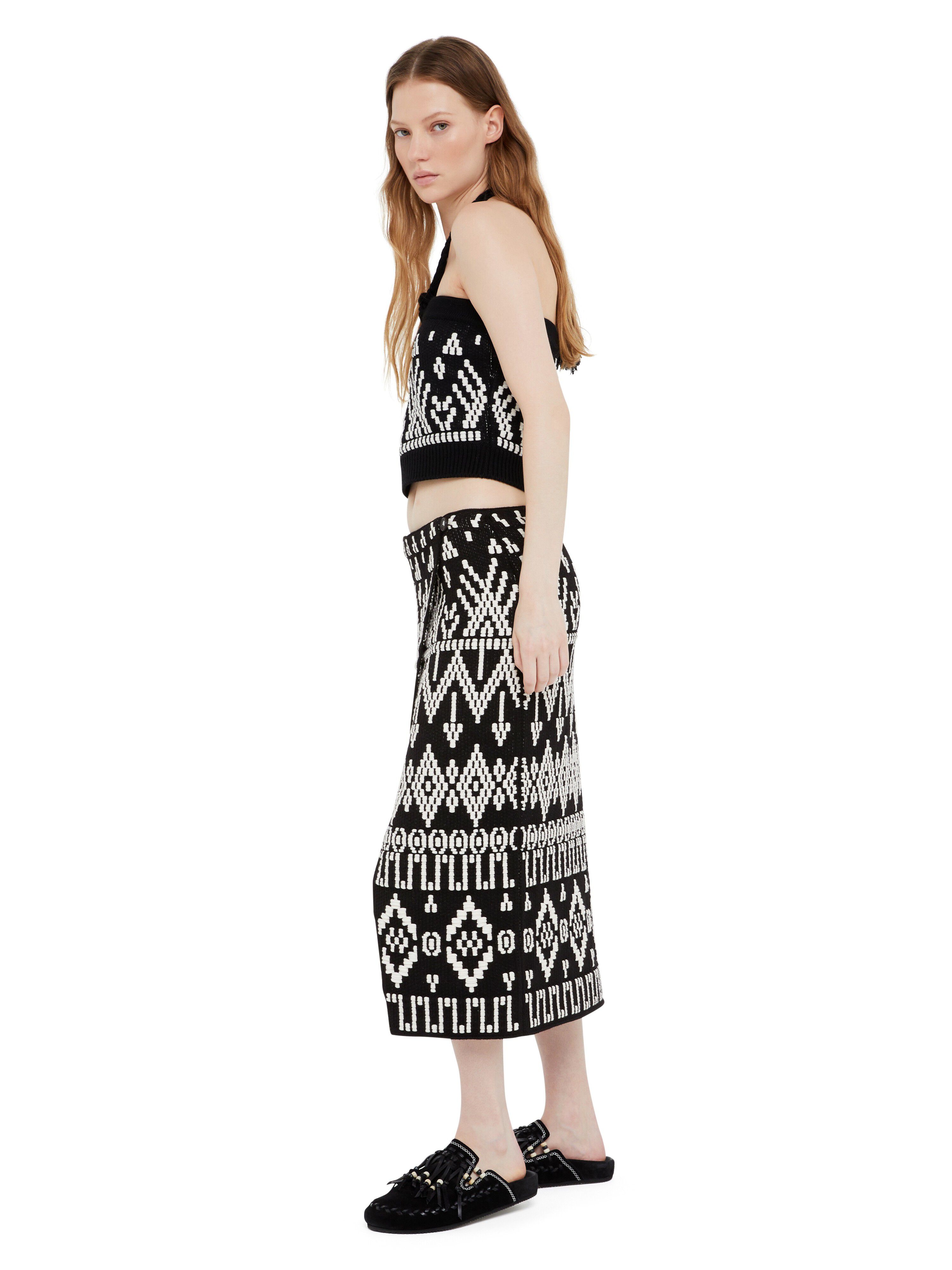 Alanui Jungle Beat Skirt Black-White LWHL02DR25KNI001