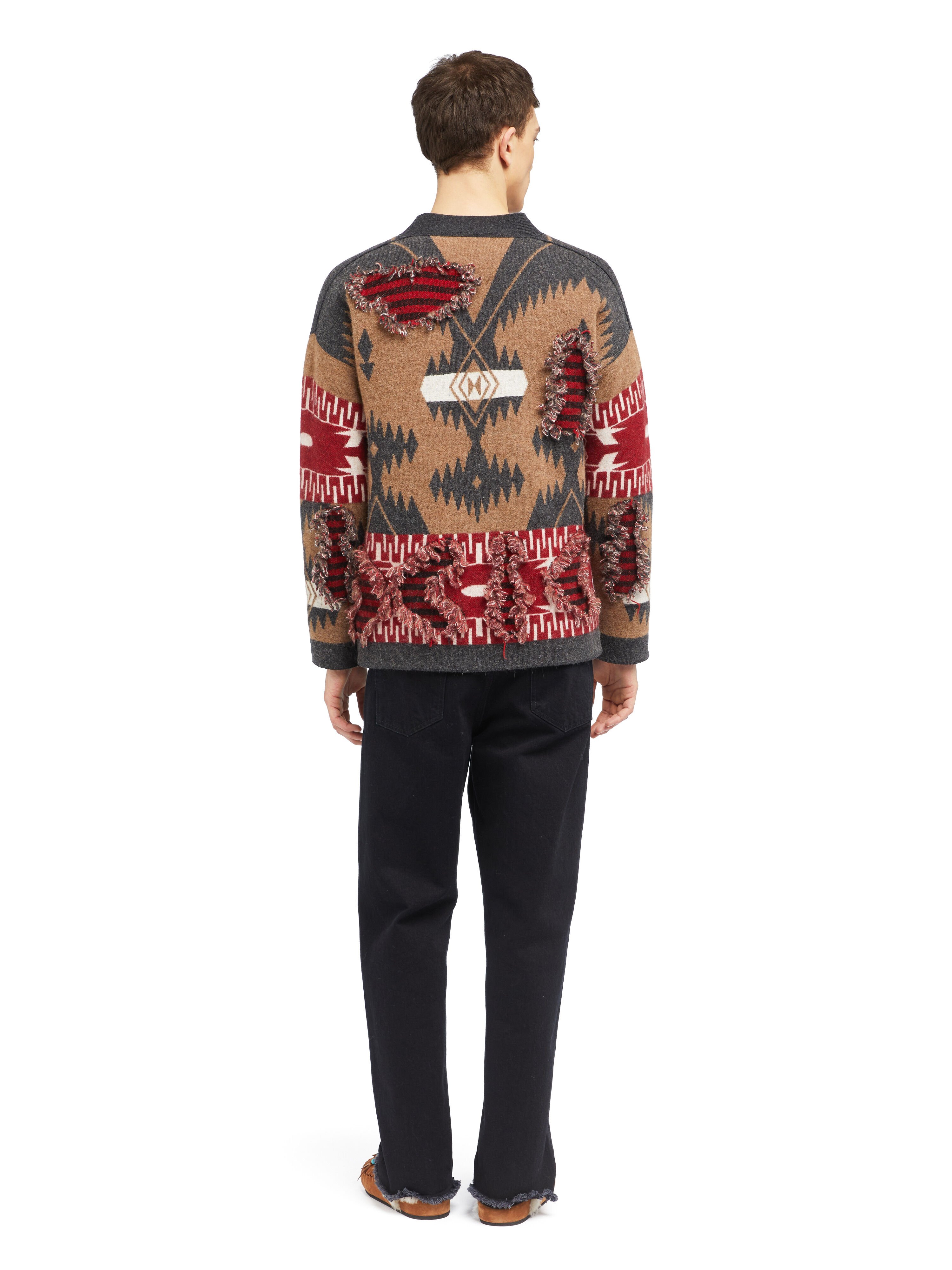 Alanui Grunge Anthem Cardigan Camel-Iron LMHB027E25KNI002