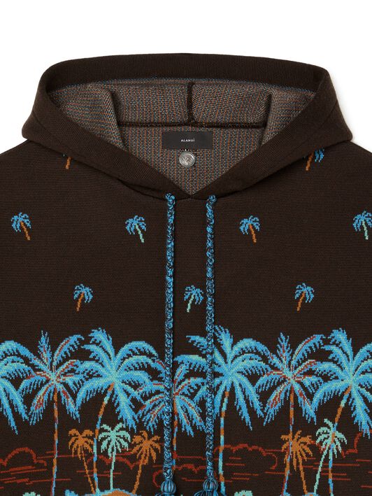 Alanui The Tale Of Hawaiian Hoodie Coffee-Linseed LWHU005R25KNI001