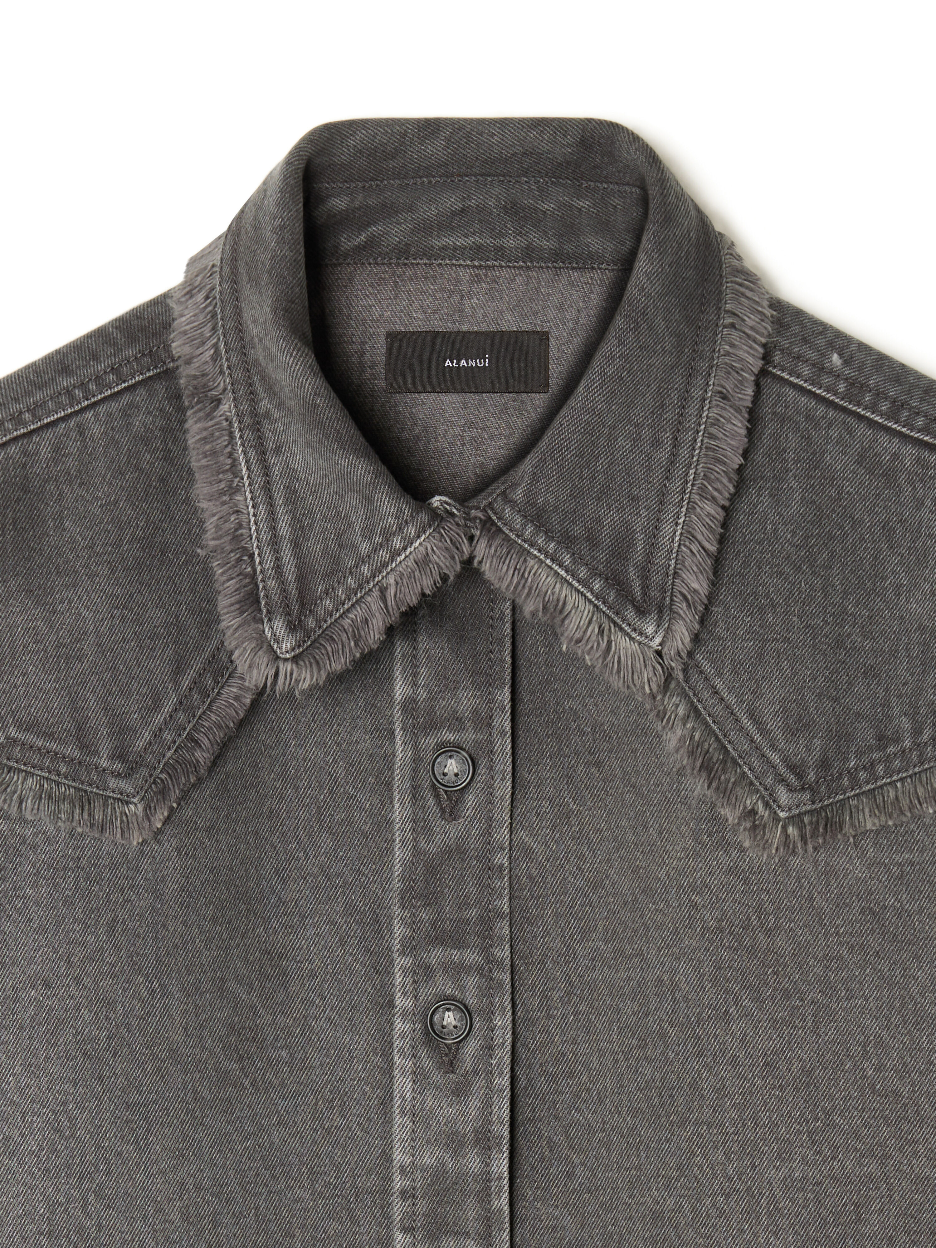 Alanui Free Horizons Cropped Denim Shirt Ardesia LWYE00BE25DEN001