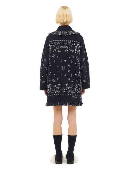 Alanui Bandana Jacquard Cardigan Midnight Blu LWHB064F23KNI002