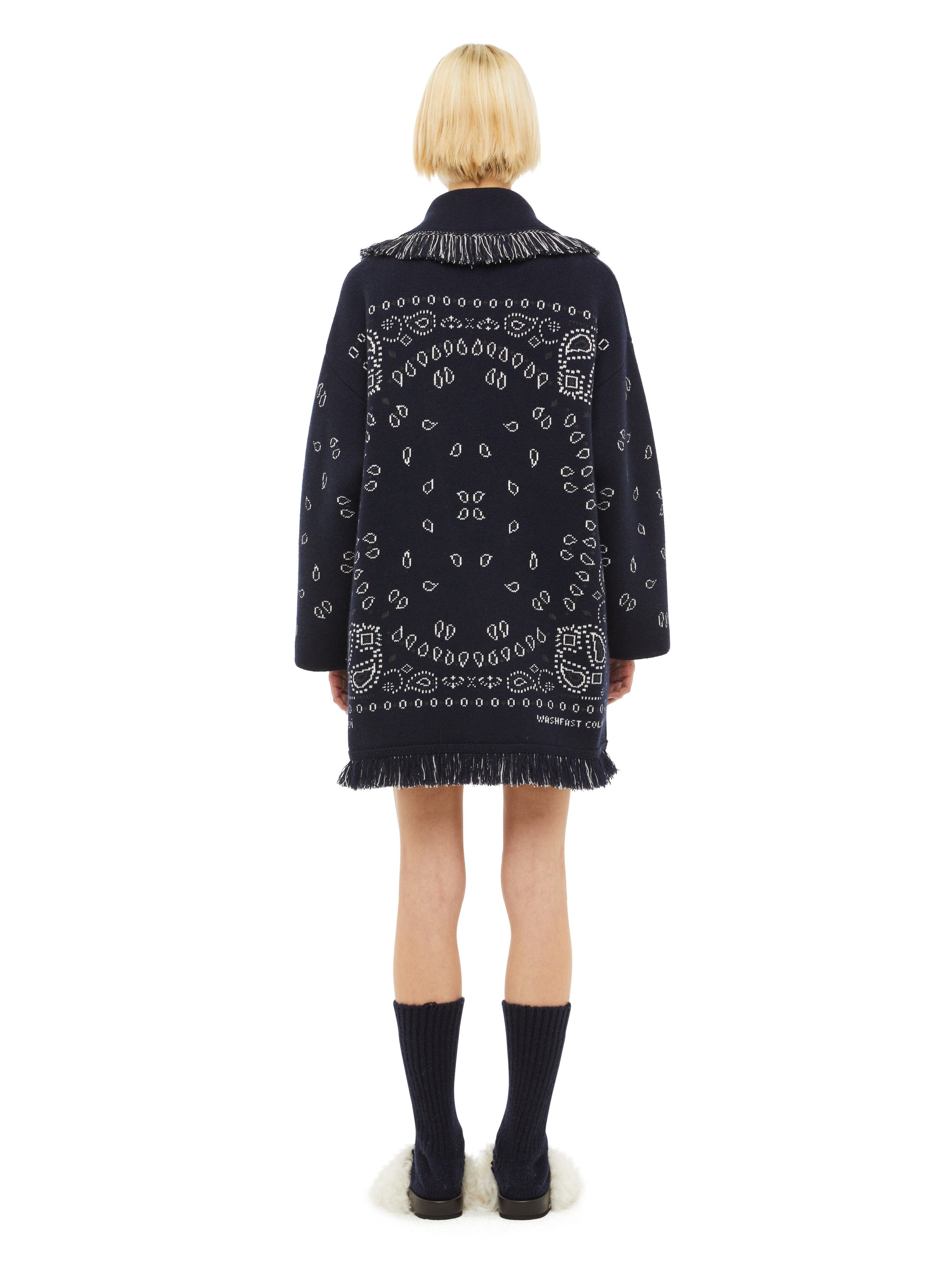 Alanui Bandana Jacquard Cardigan Midnight Blu LWHB064F23KNI002