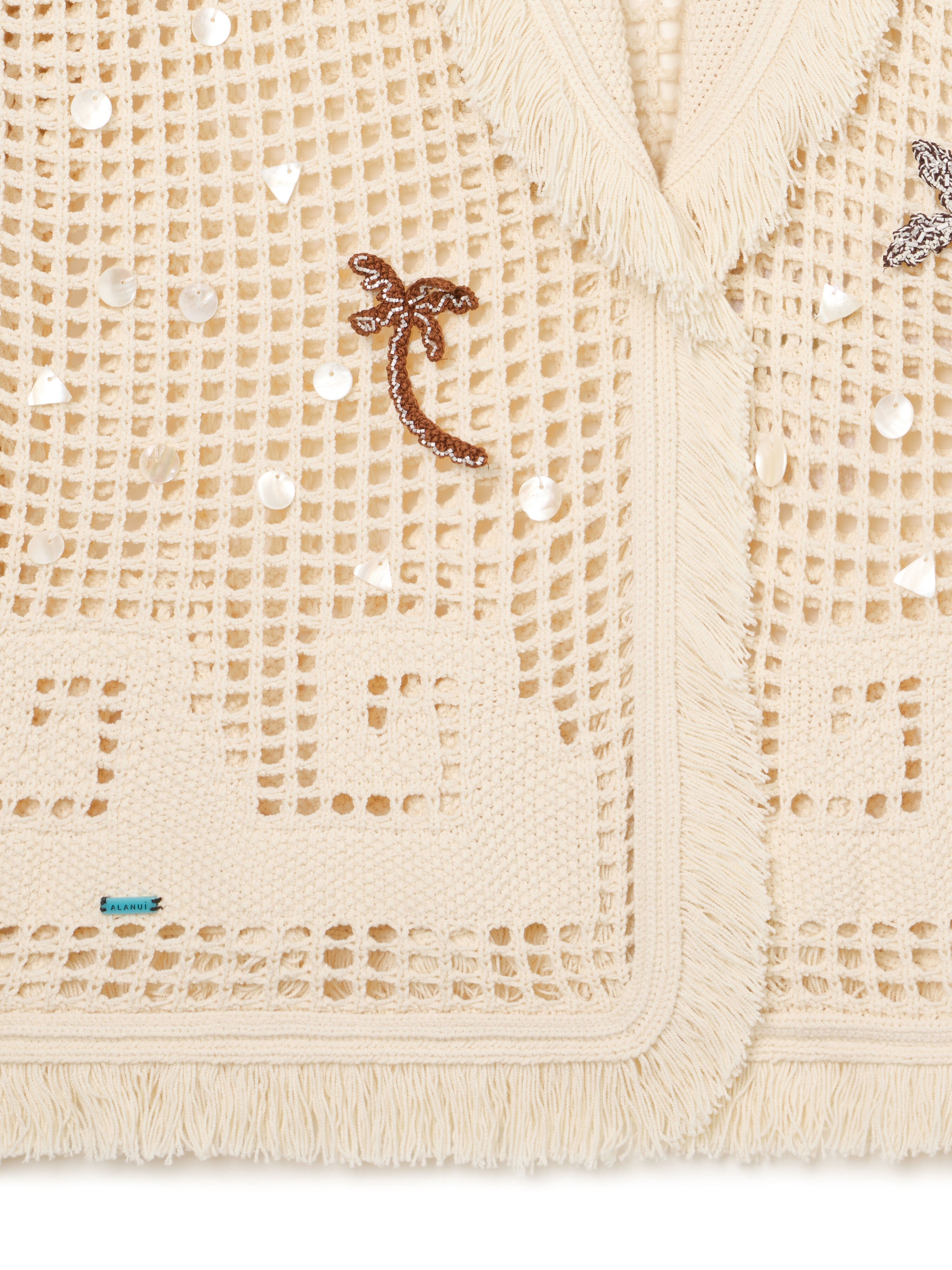 Alanui Where The Waves Begins Cardigan Sand LWHB064R26KNI013 Alanui Where The Waves Begins Cardigan Sand LWHB064R26KNI013