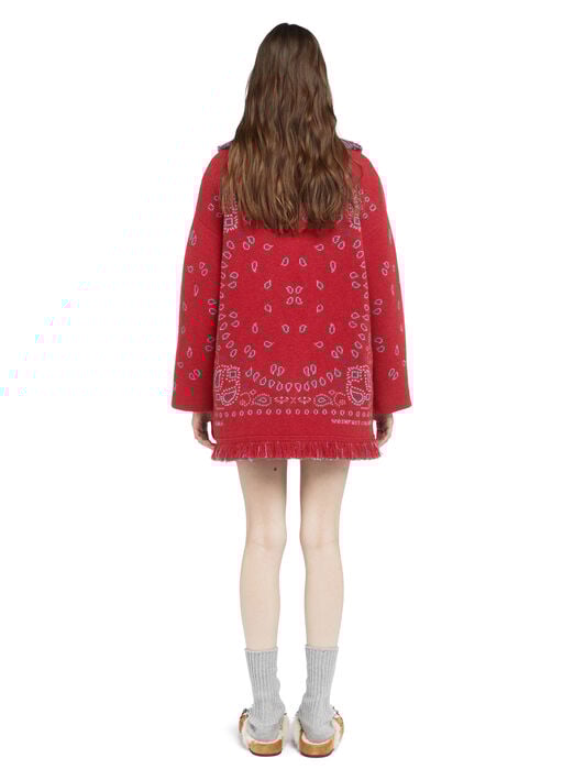 Alanui Bandana Jacquard Cardigan Ruby-Multicolor LWHB064E25KNI001 Alanui Bandana Jacquard Cardigan Ruby-Multicolor LWHB064E25KNI001
