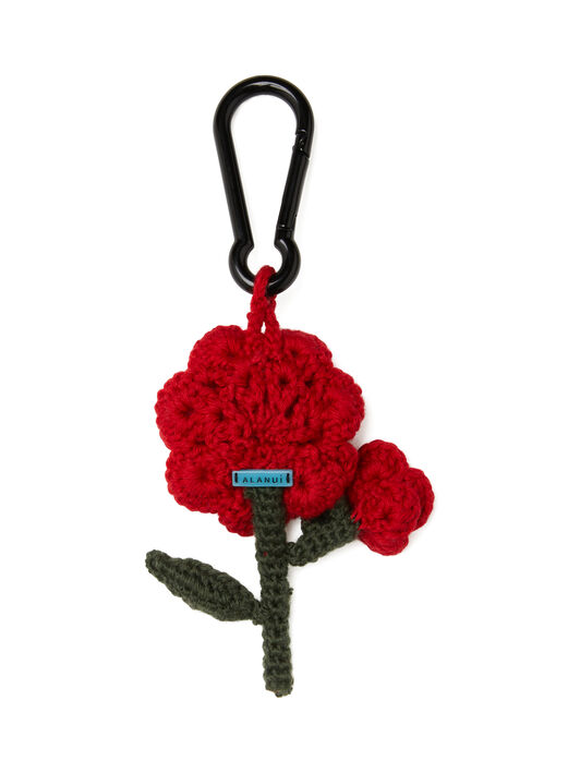 Alanui Rose Amigurumi Crochet Keyring Ruby-Olive LWRE00BE25KNI001