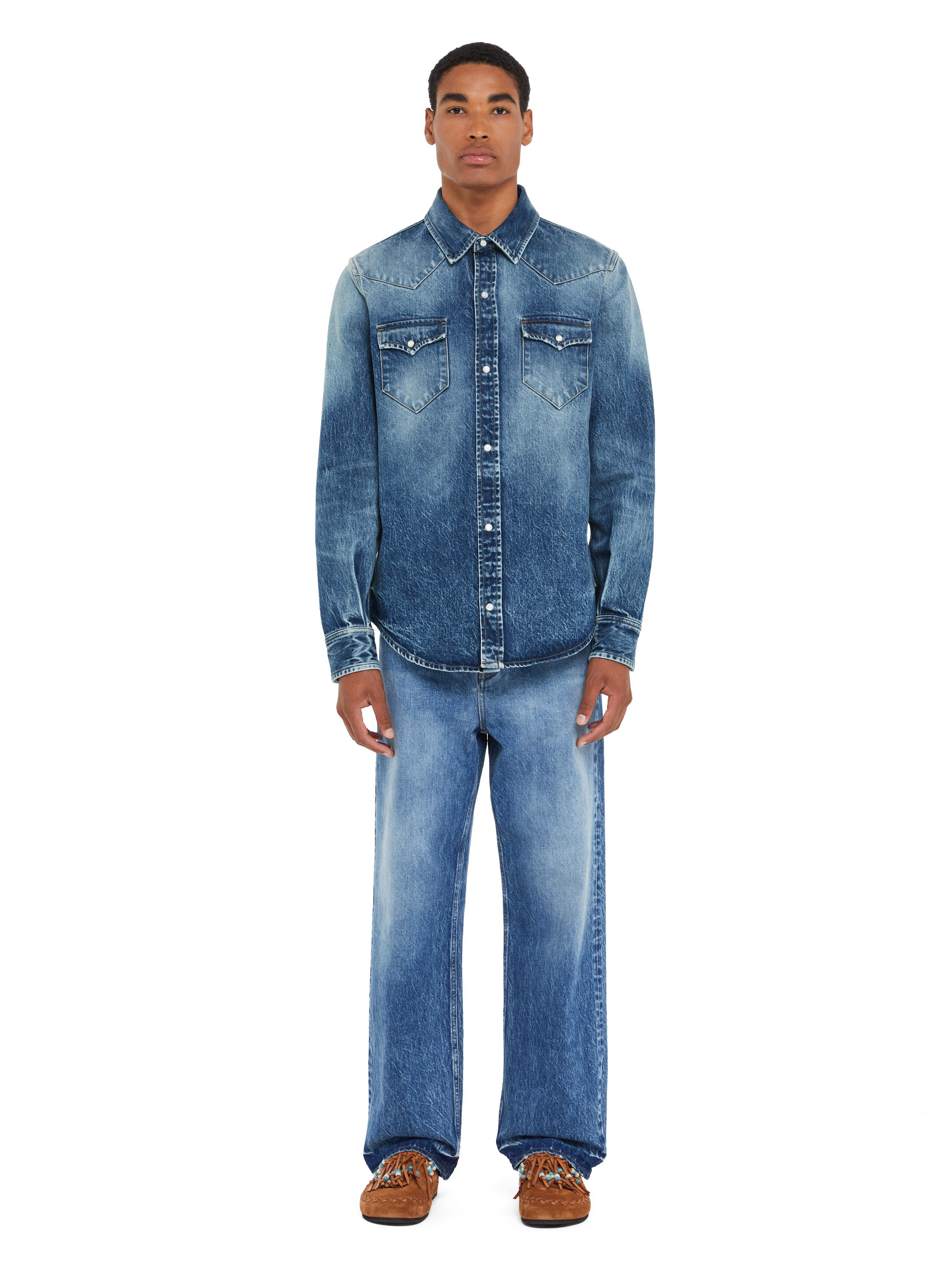 Alanui Medium Wash Denim Shirt Medium Wash Blue Denim LMYD007R25DEN002