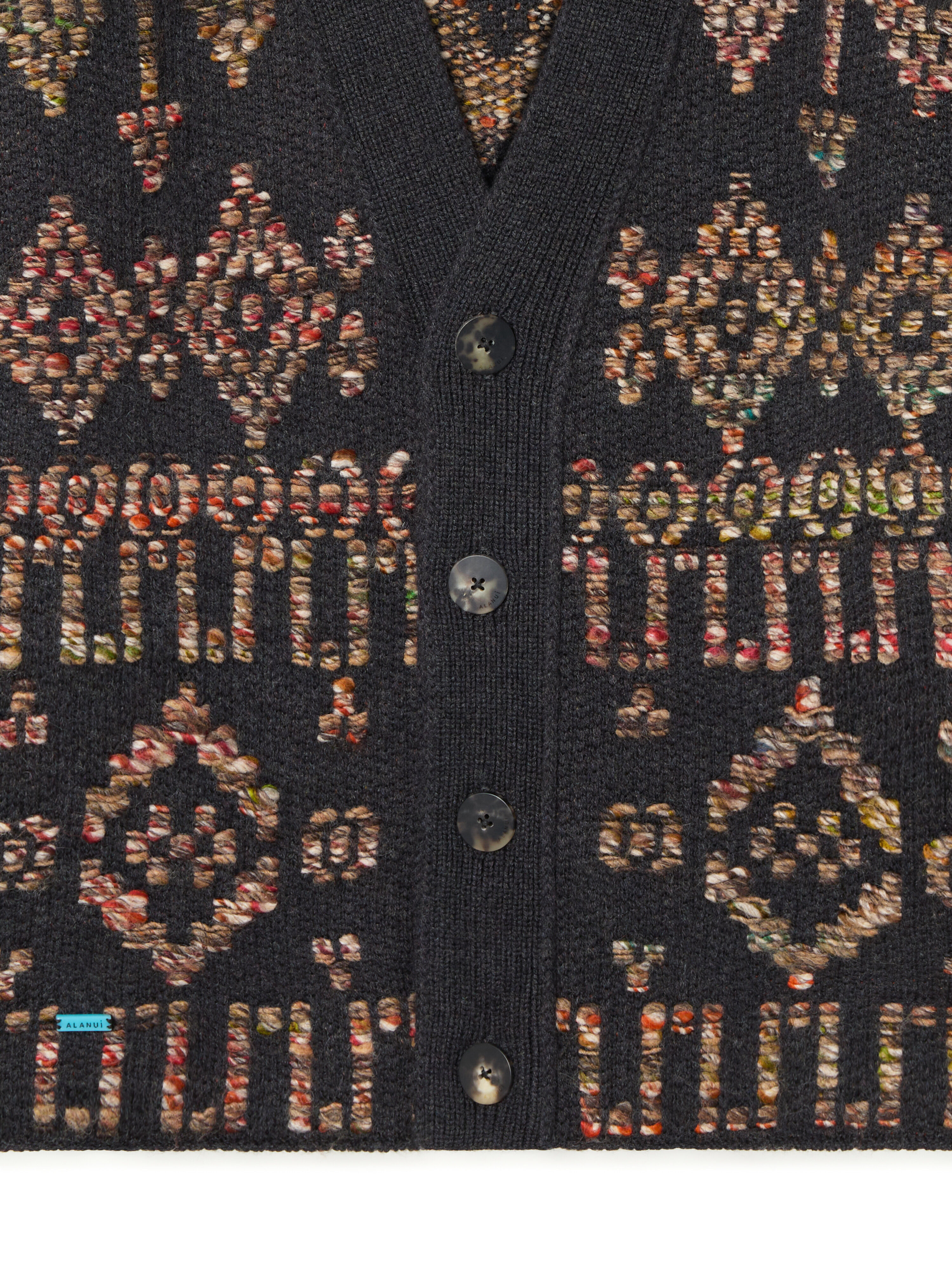 Alanui Grunge Beat Cardigan Charcoal-Multicolor LMHB027E25KNI001