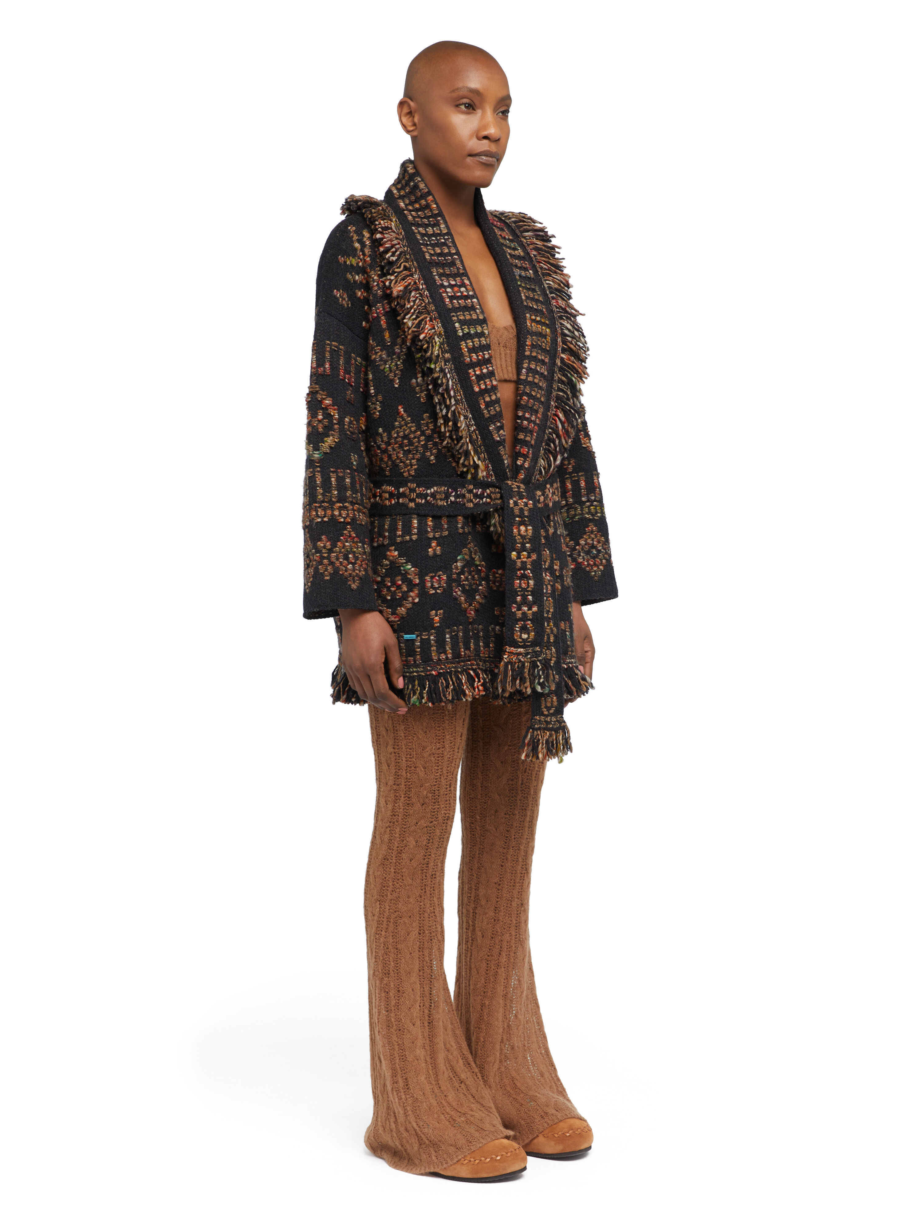 Alanui Grunge Beat Cardigan Charcoal-Multicolor LWHB064E25KNI005