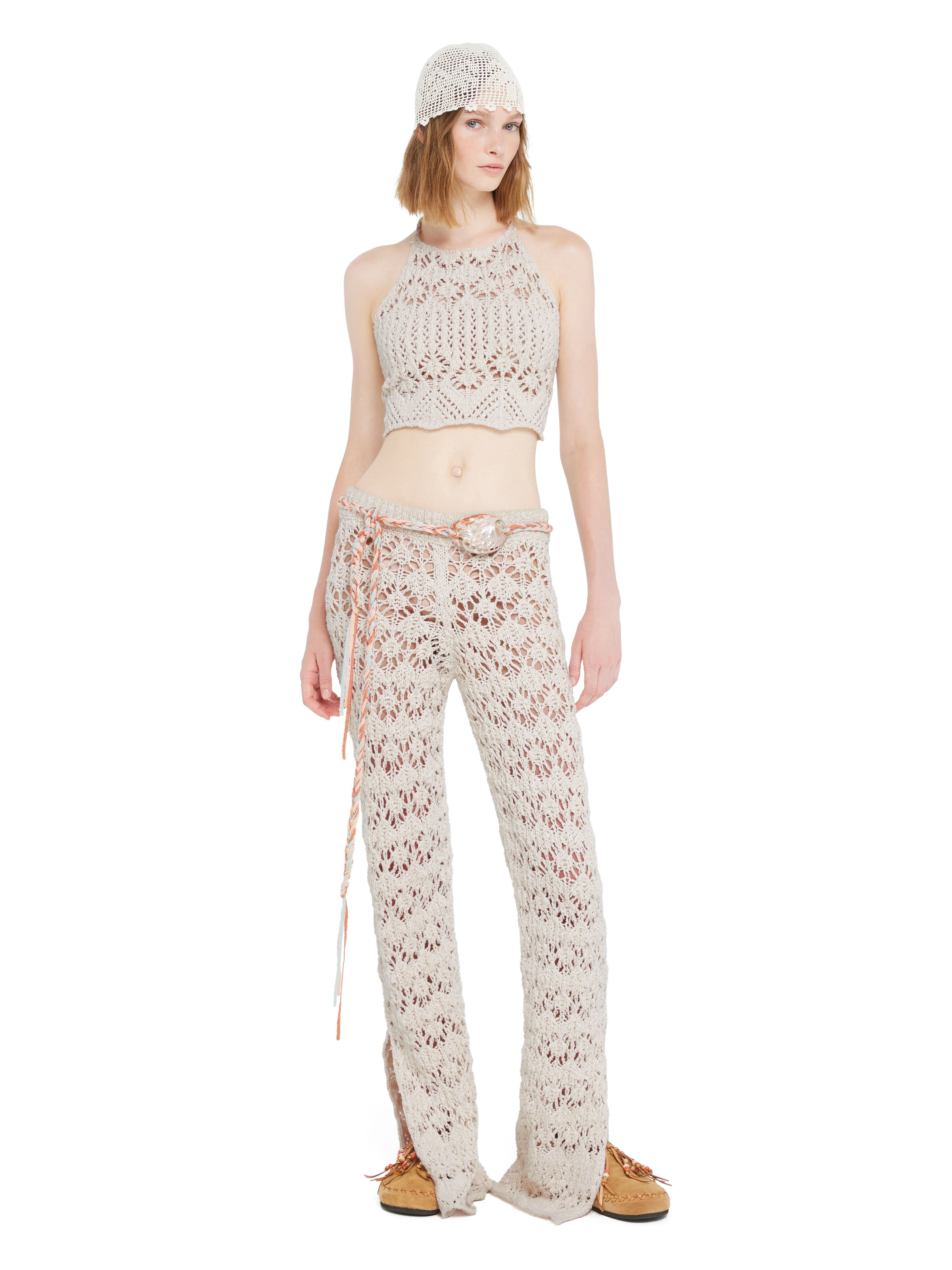 Alanui Lagoon Romance Top White Pearl LWHT010R26KNI001 Alanui Lagoon Romance Top White Pearl LWHT010R26KNI001