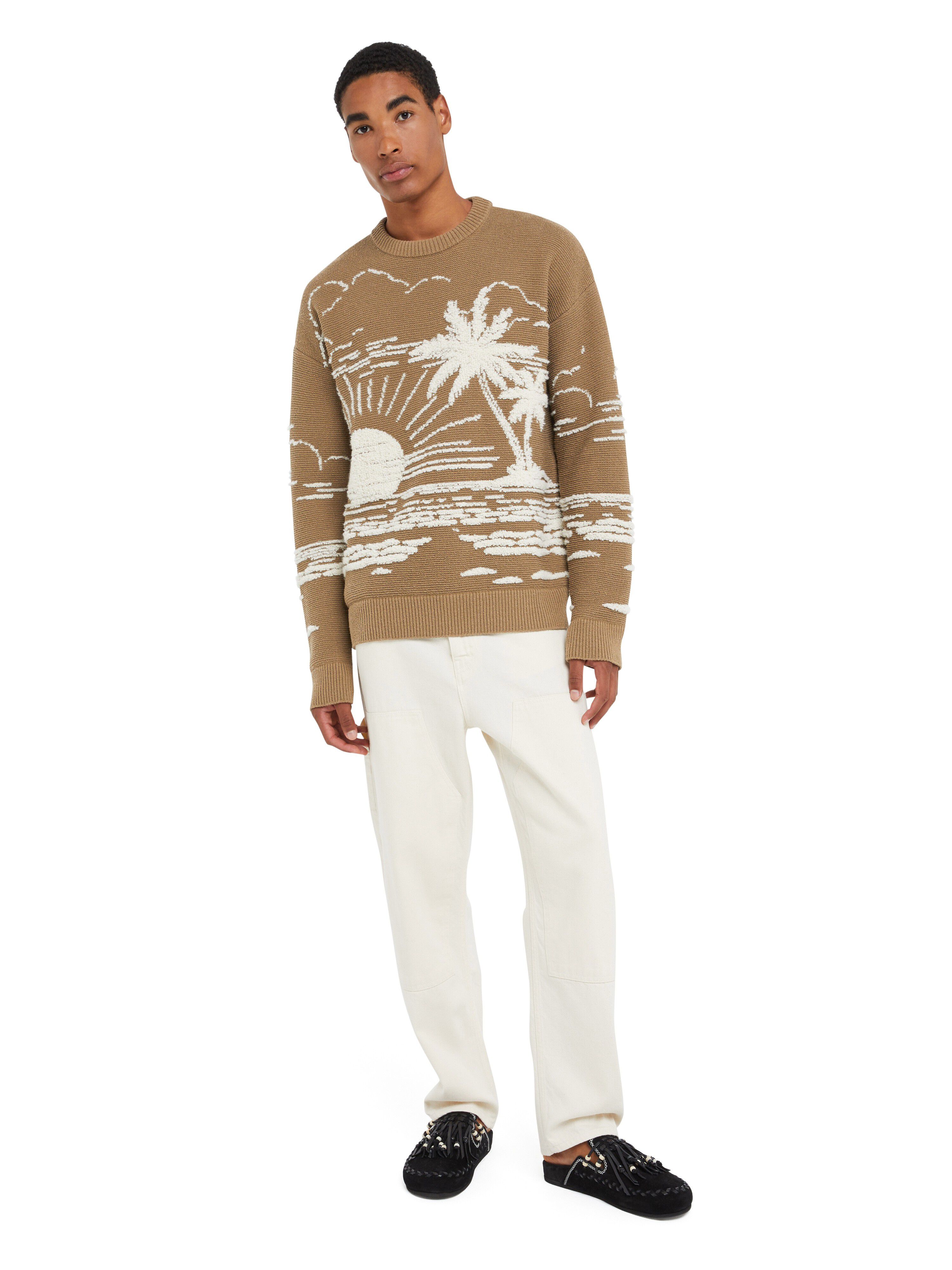 Alanui Beyond The Horizons Sweater Khaki-White LMHE033R25KNI003