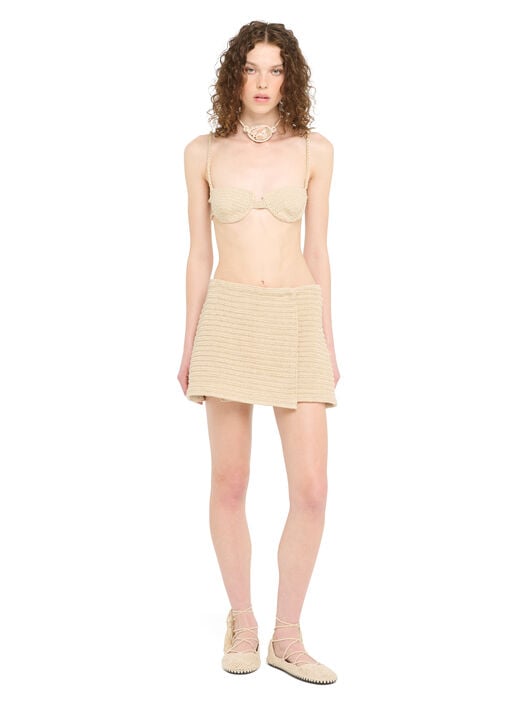 Alanui The Sound Of The Sea Wrap Mini Skirt Sea Shell LWHL008R26KNI001 Alanui The Sound Of The Sea Wrap Mini Skirt Sea Shell LWHL008R26KNI001