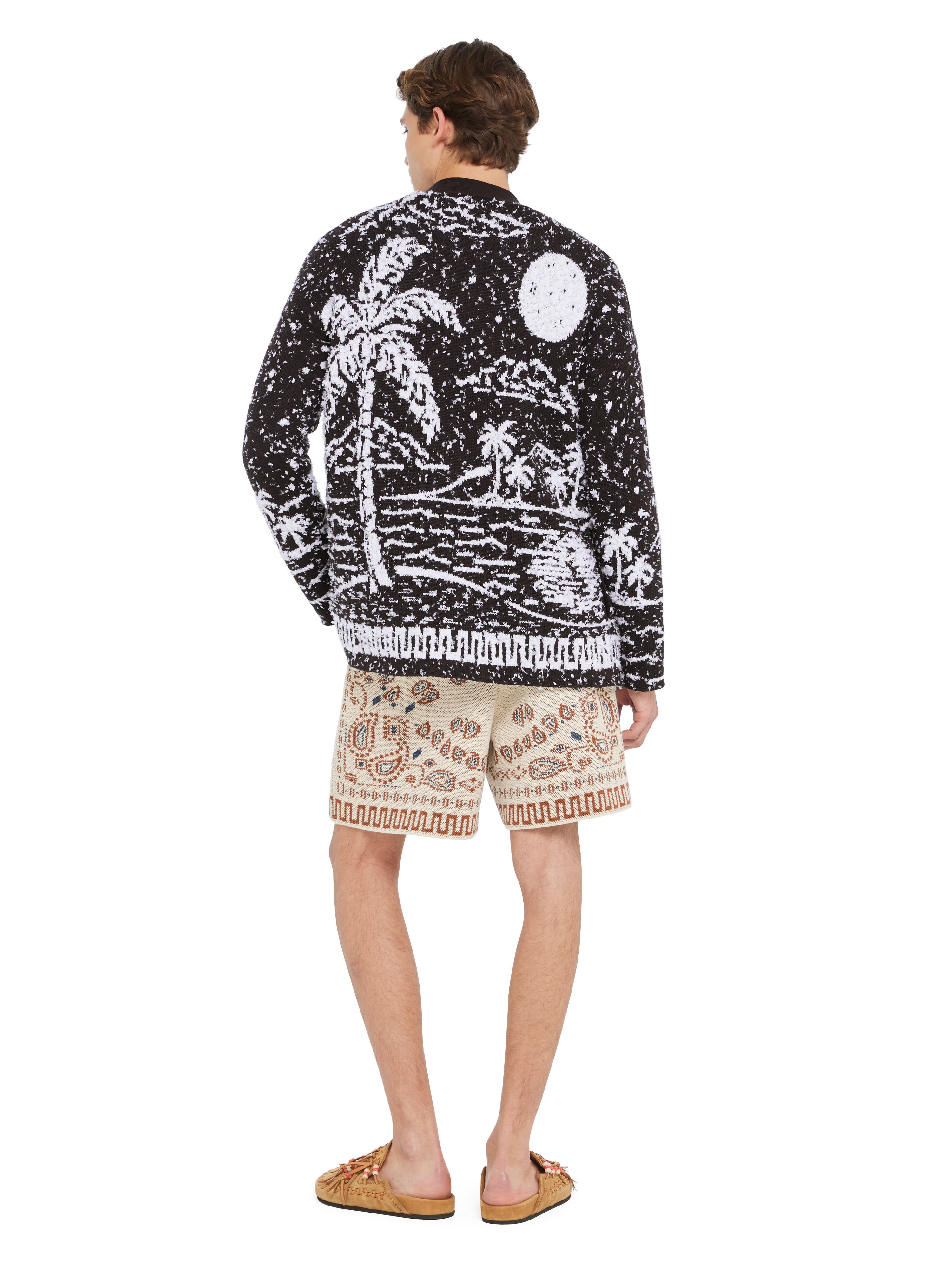 Alanui Ocean Whispers Cardigan Coffee-White Pearl LMHB027R26KNI002