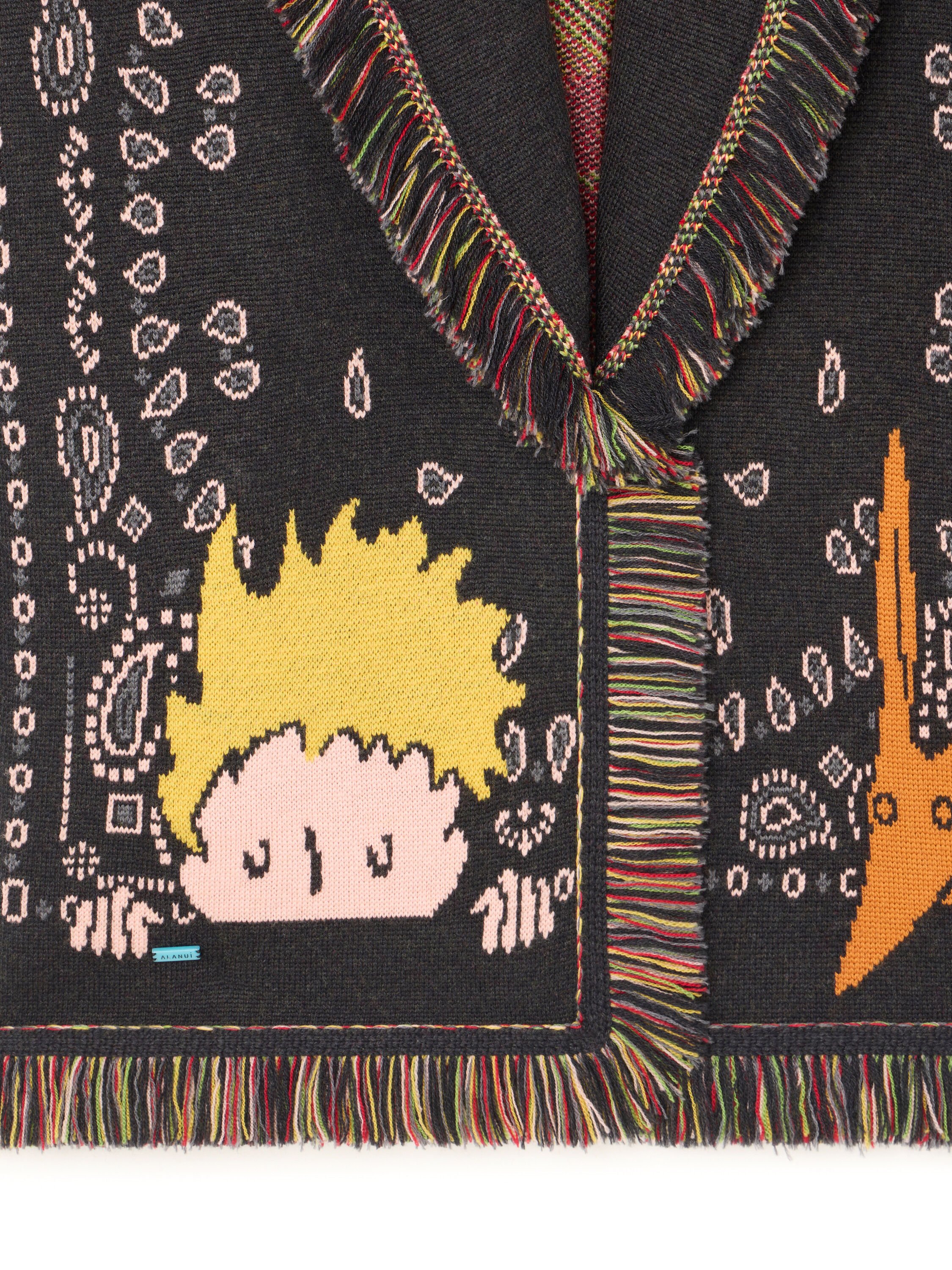 Alanui Collab The Little Prince Cardigan Charcoal LWHB064E25KNI00G