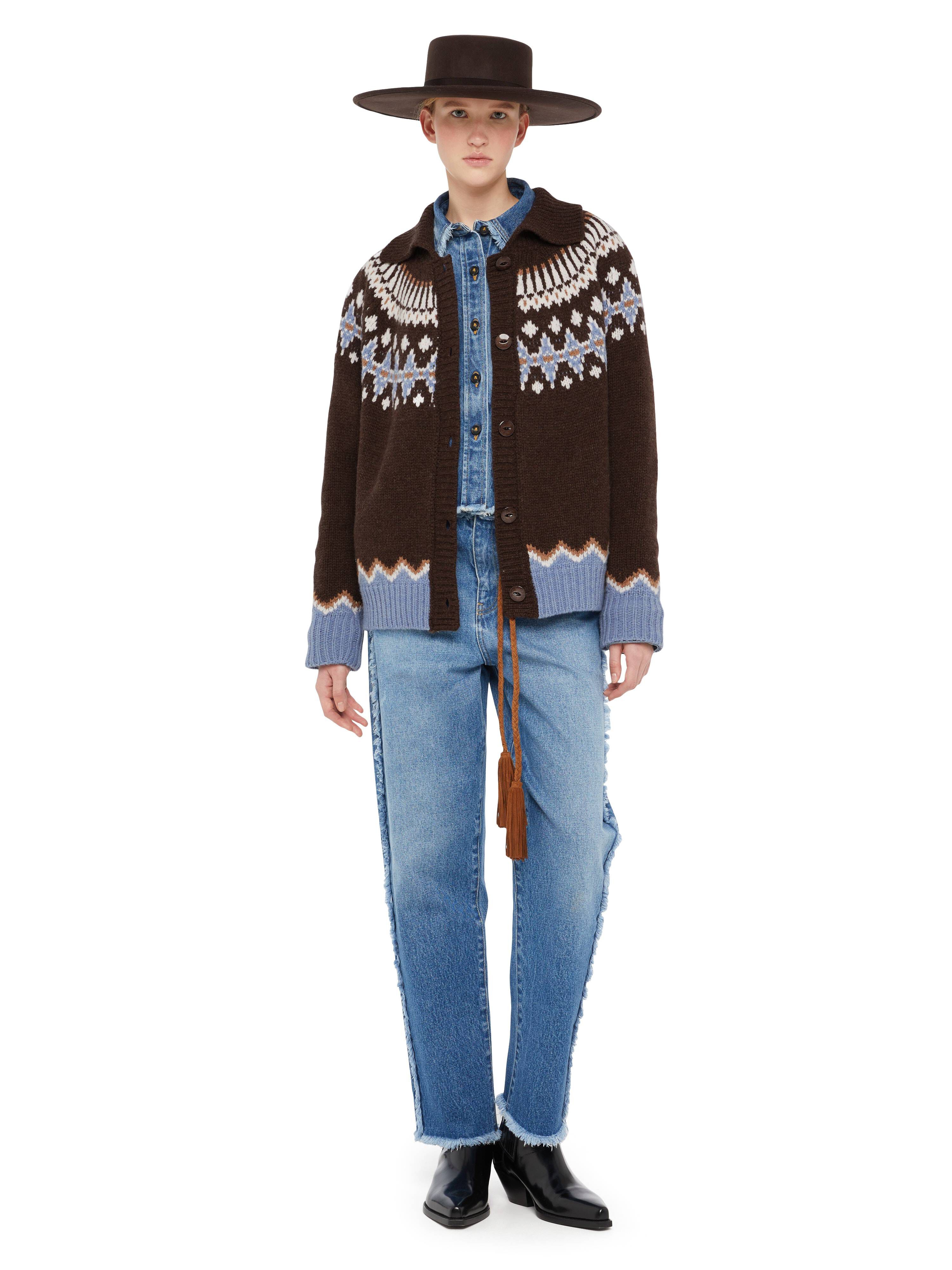 Alanui Sweet Winter Jacket Coffee-Multicolor LWHQ01DE24KNI001