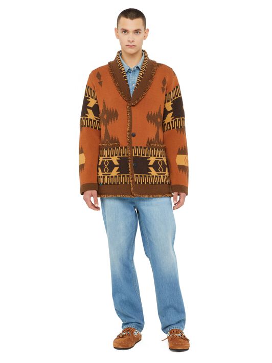 Alanui Icon Jacquard Cardigan Tamarind-Castagno LMHB038E24KNI001