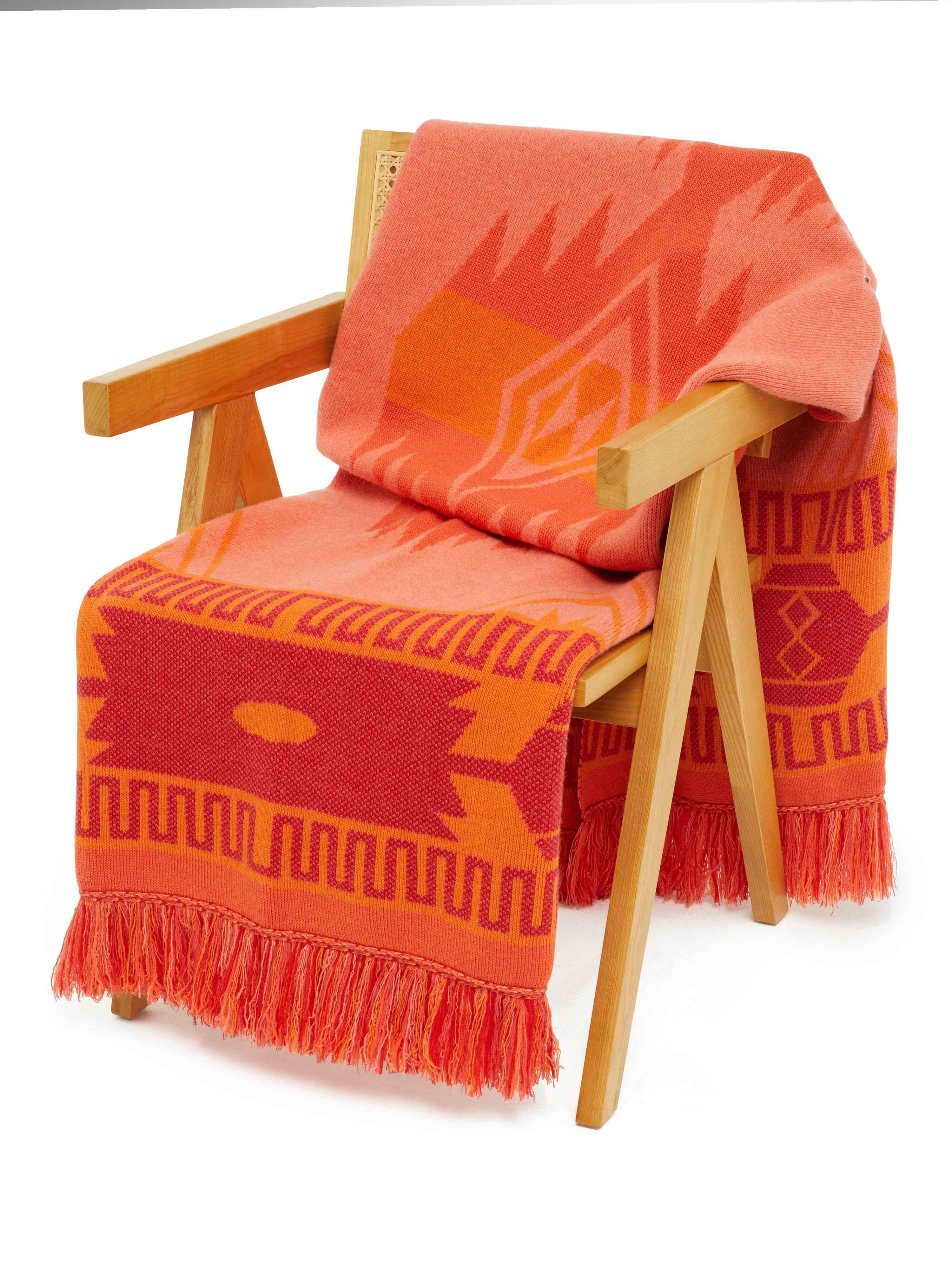 Alanui Icon Jacquard Blanket Papaya-Sunset Orange LWRO002R24KNI001