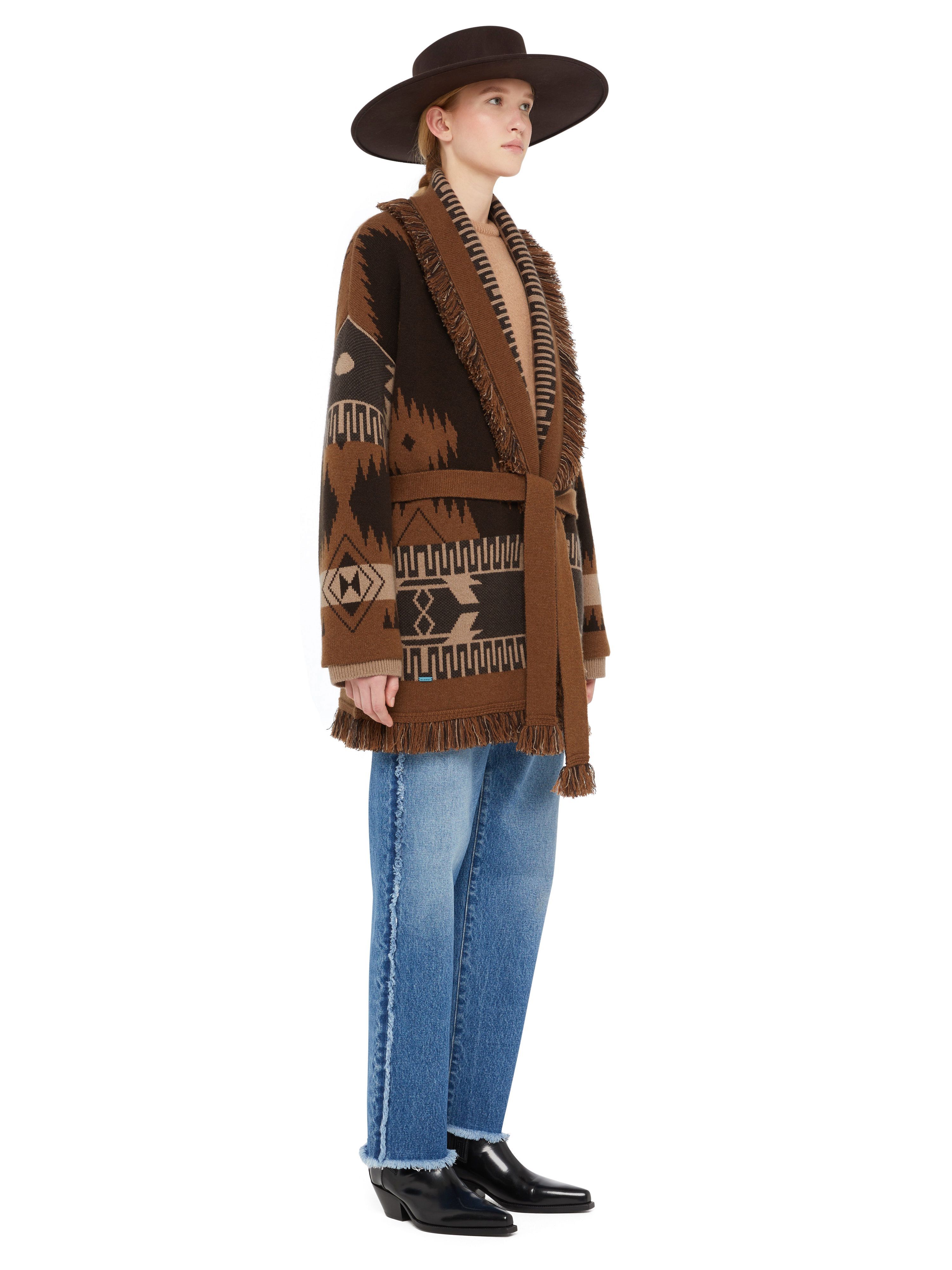 Alanui Icon Jacquard Cardigan Coffee-Dakar LWHB064E24KNI001