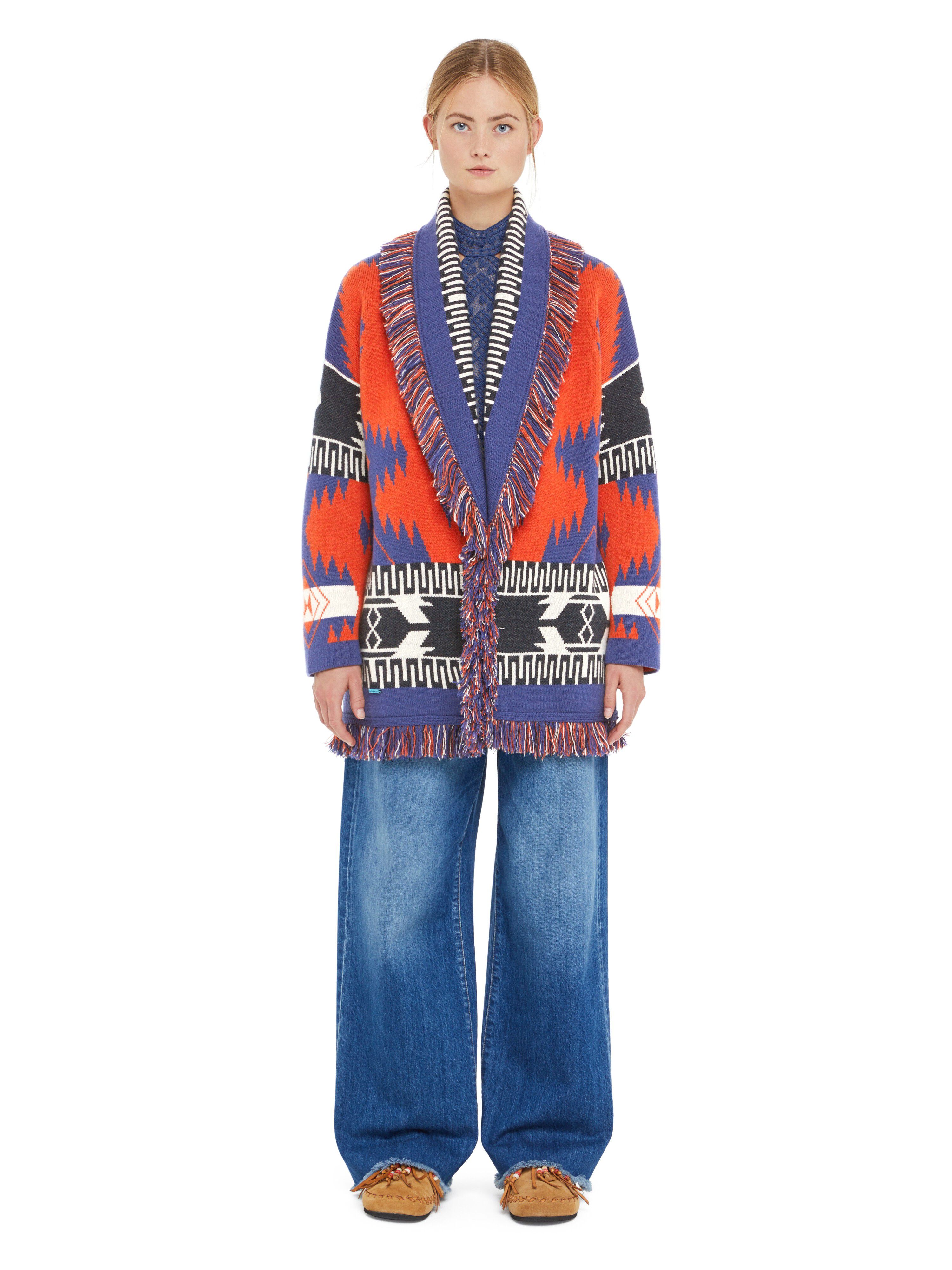 Alanui Icon Jacquard Cardigan Furnace-Indigo LWHB064R25KNI004
