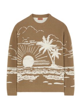 Alanui Beyond The Horizons Sweater Chalk-Sky Blue LMHU001R25KNI001