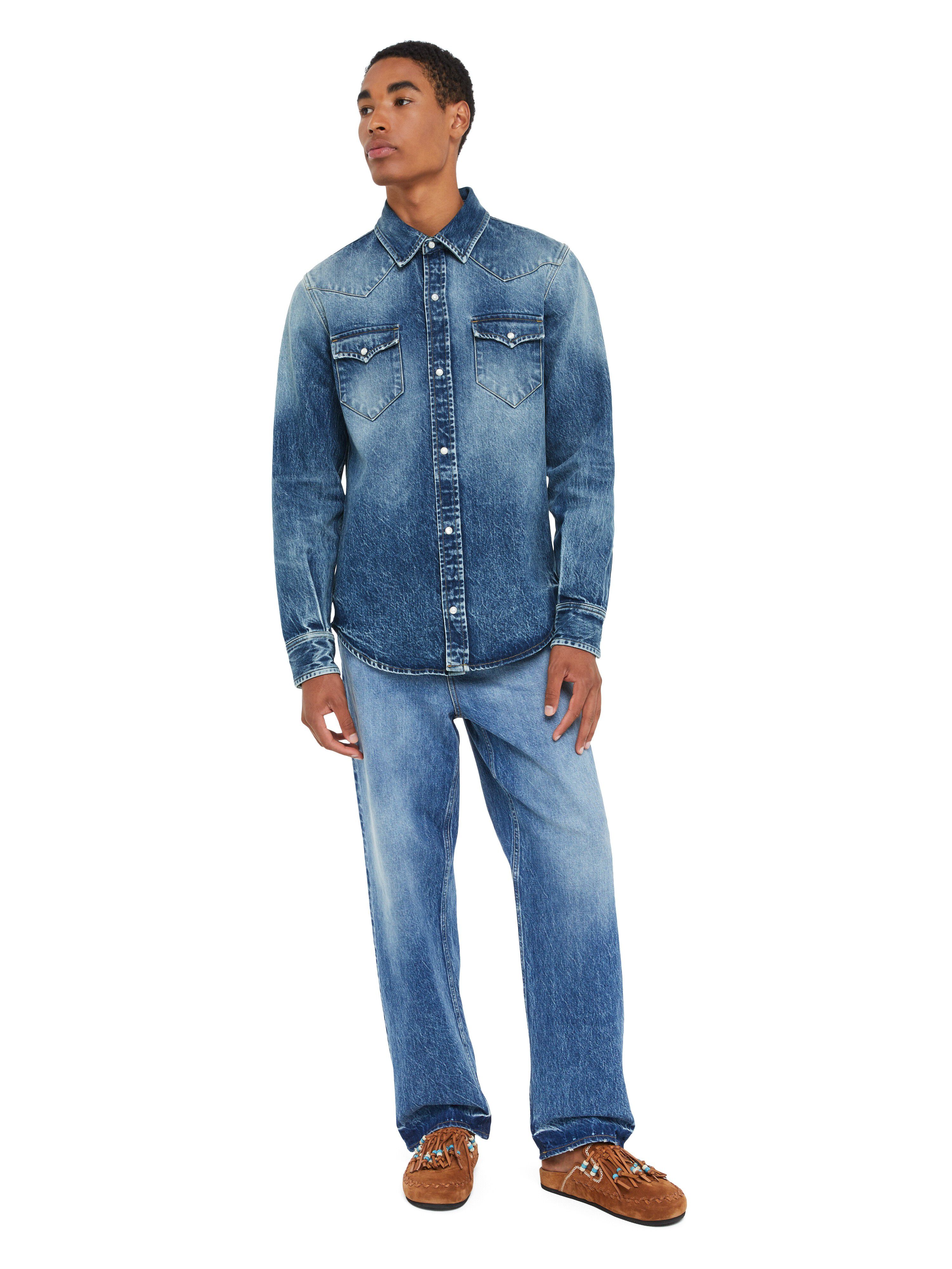 Alanui Medium Wash Denim Shirt Medium Wash Blue Denim LMYD007R25DEN002