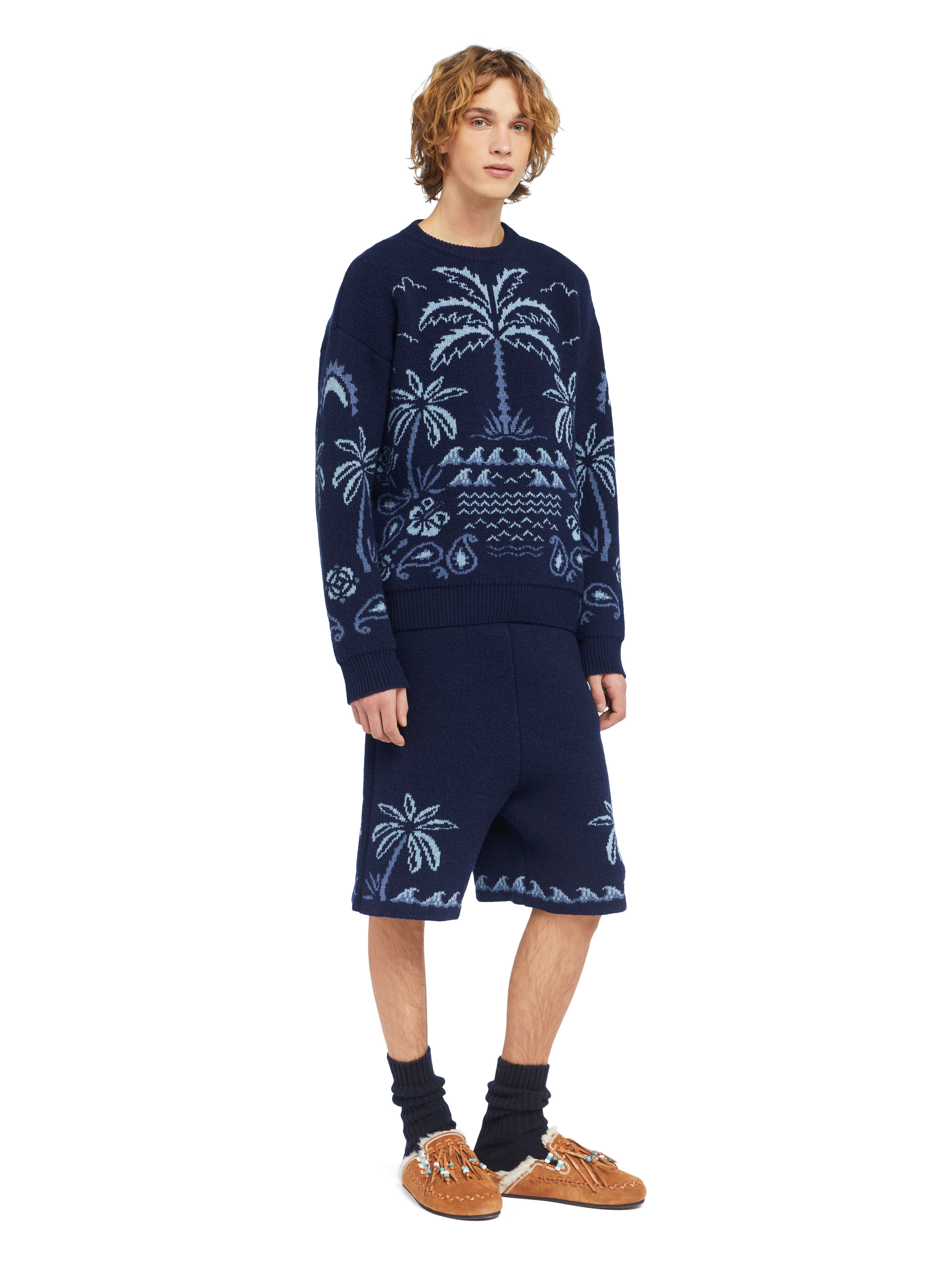 Alanui Glimpse Of Eden Sweater Midnight-Denim LMHE033E25KNI001