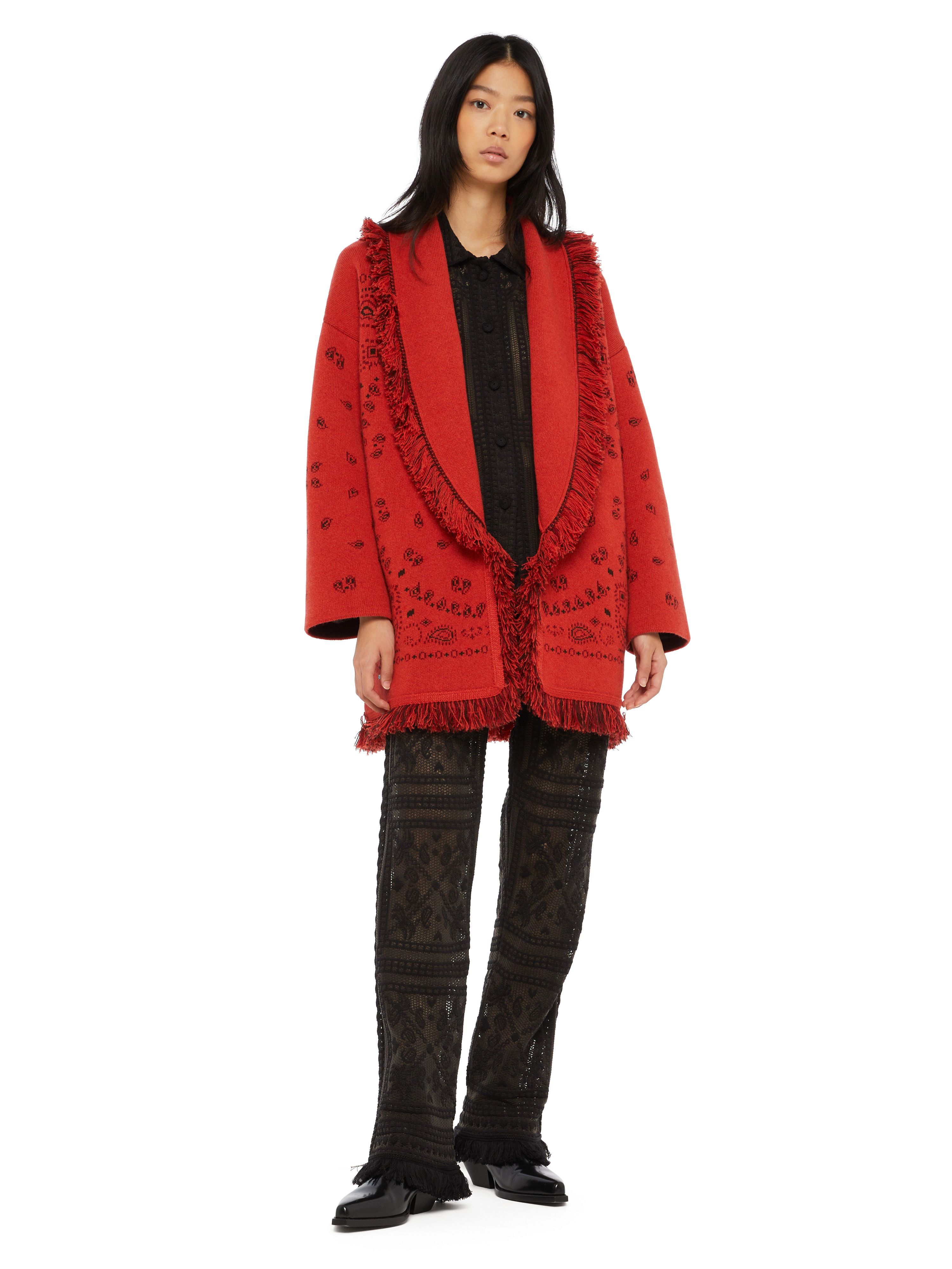 Alanui Bandana Jacquard Cardigan Spicy Red-Multicolor LWHB064E24KNI002