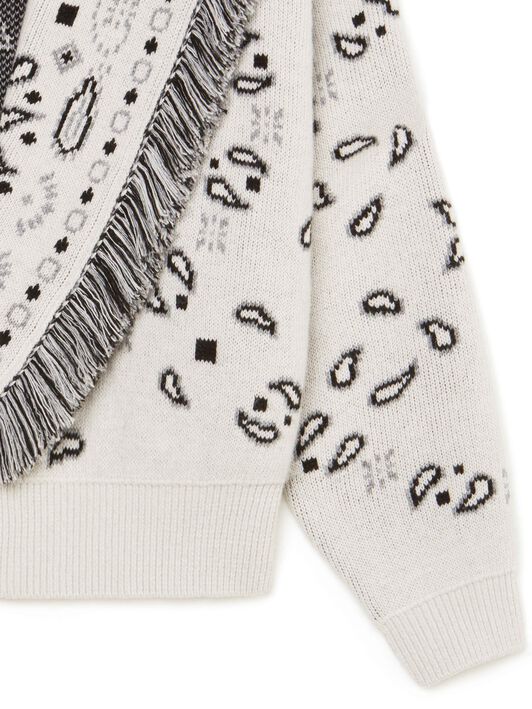 Alanui Bandana Jacquard Cardi-Bomber Moon Light LWHB026F23KNI001