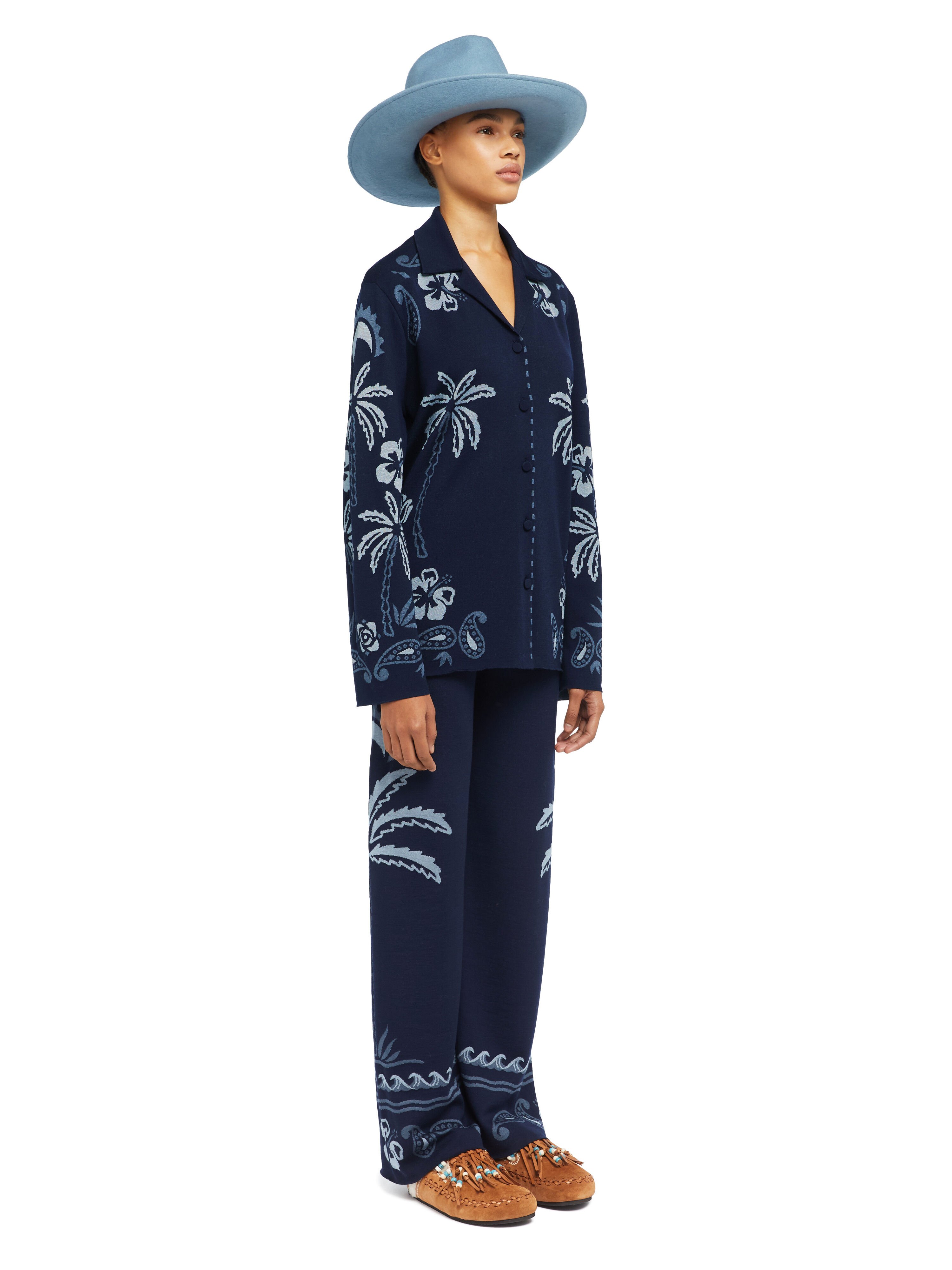 Alanui Glimpse Of Eden Shirt Midnight-Denim LWHY001E25KNI002